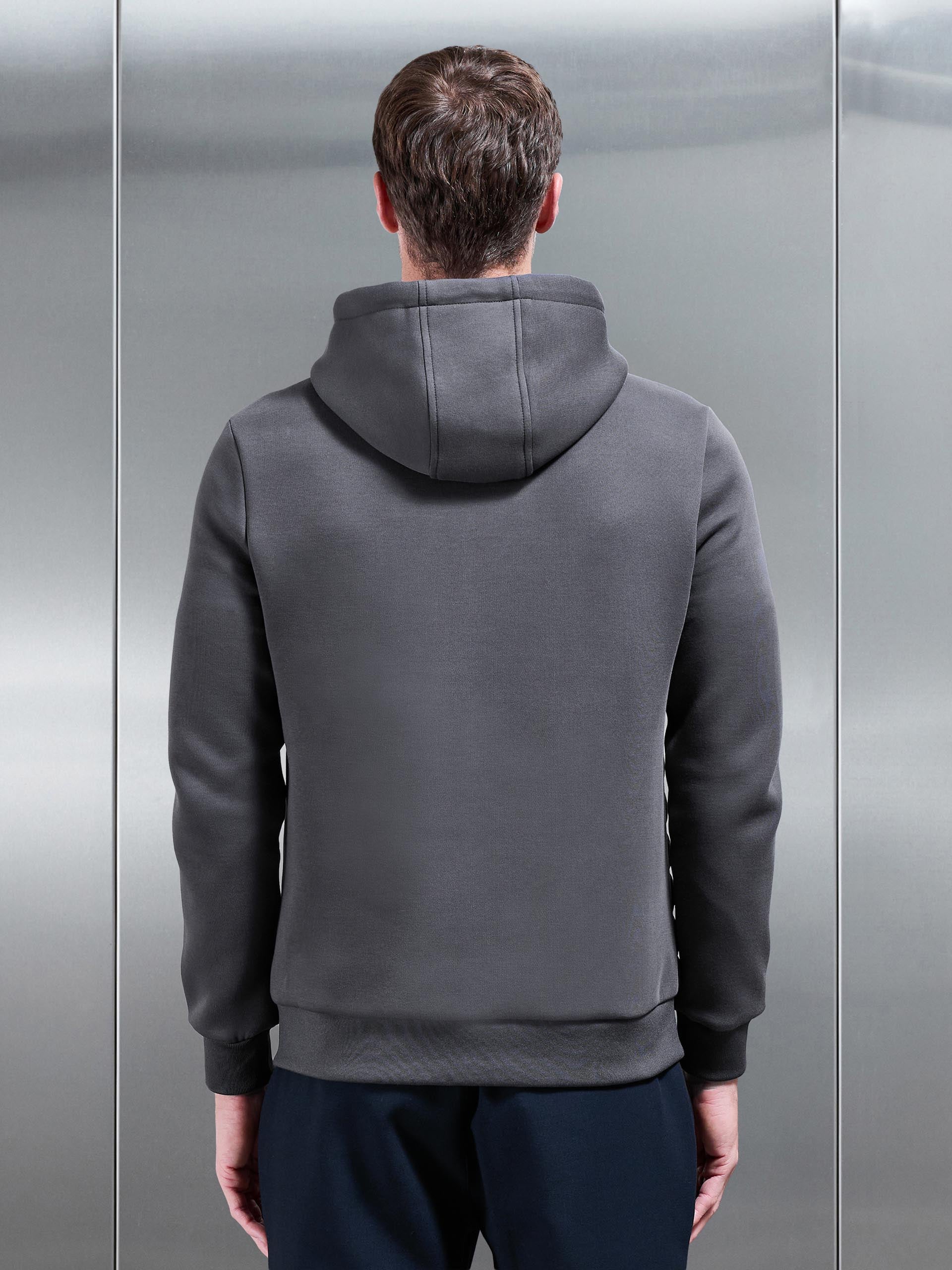 Mens Hybrid Quilted Technical Windbreaker in Grey