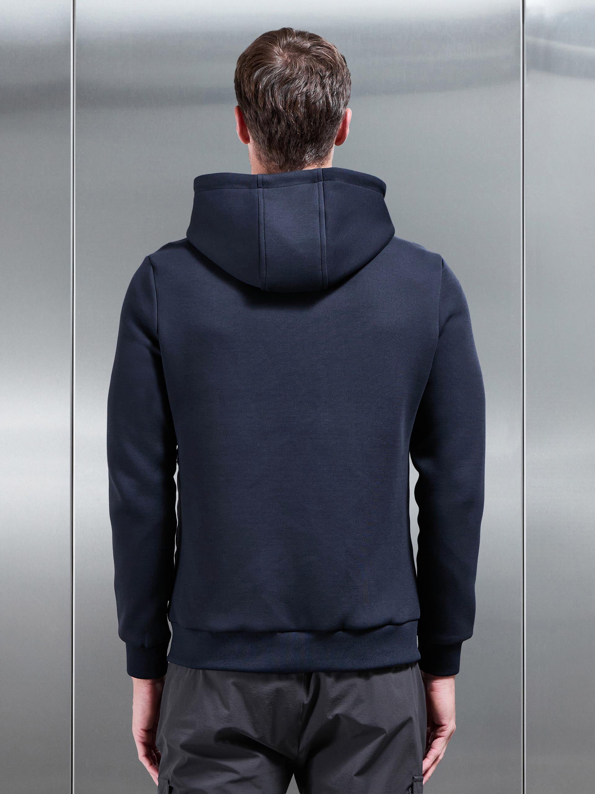Mens Hybrid Quilted Technical Windbreaker in Navy