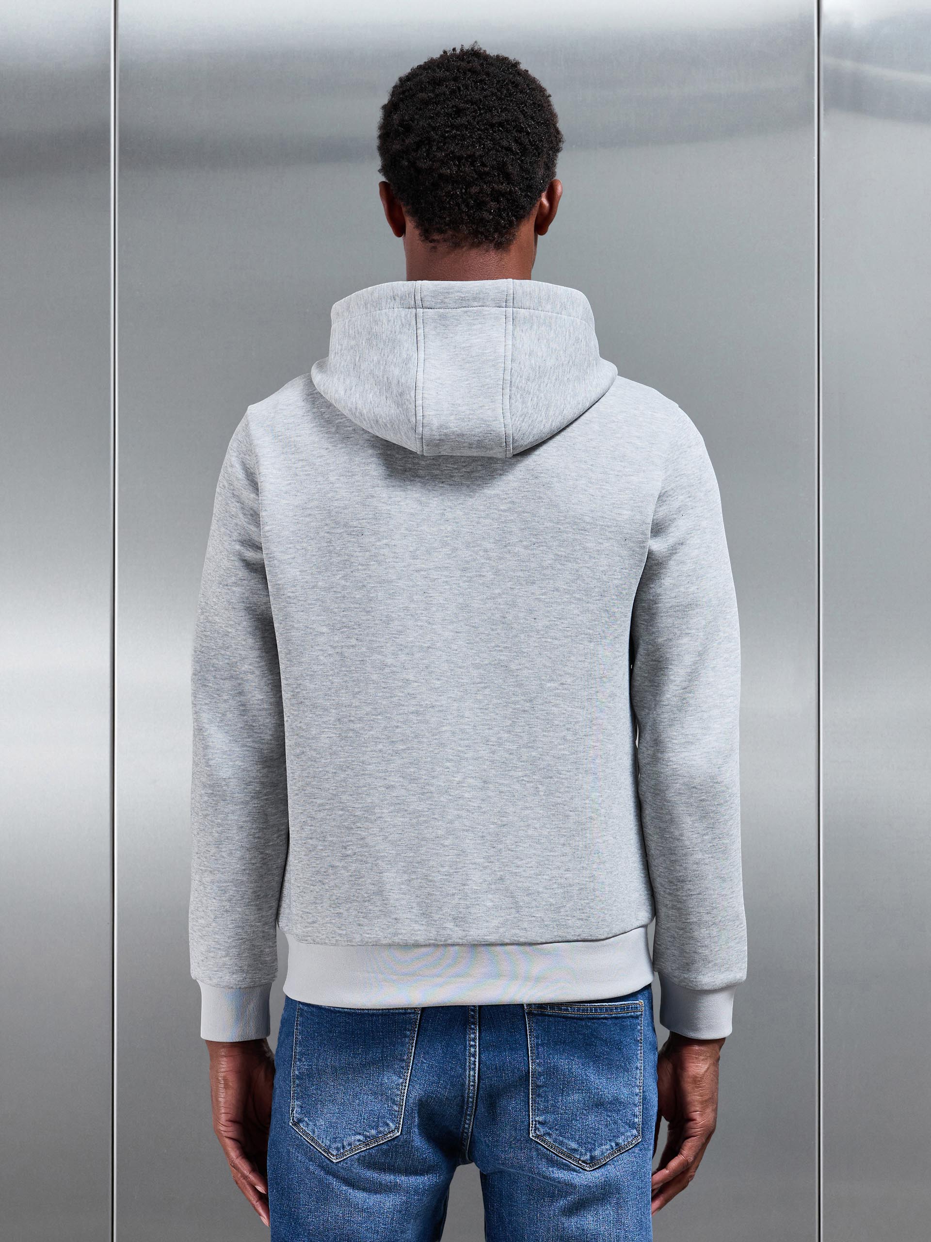 Mens Hybrid Quilted Windbreaker in Marl Grey