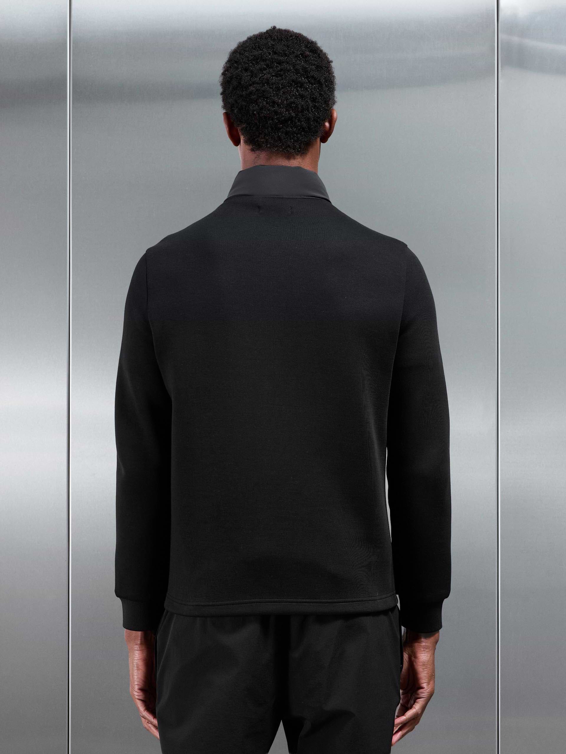 Hybrid Technical Puffer Jacket in Black