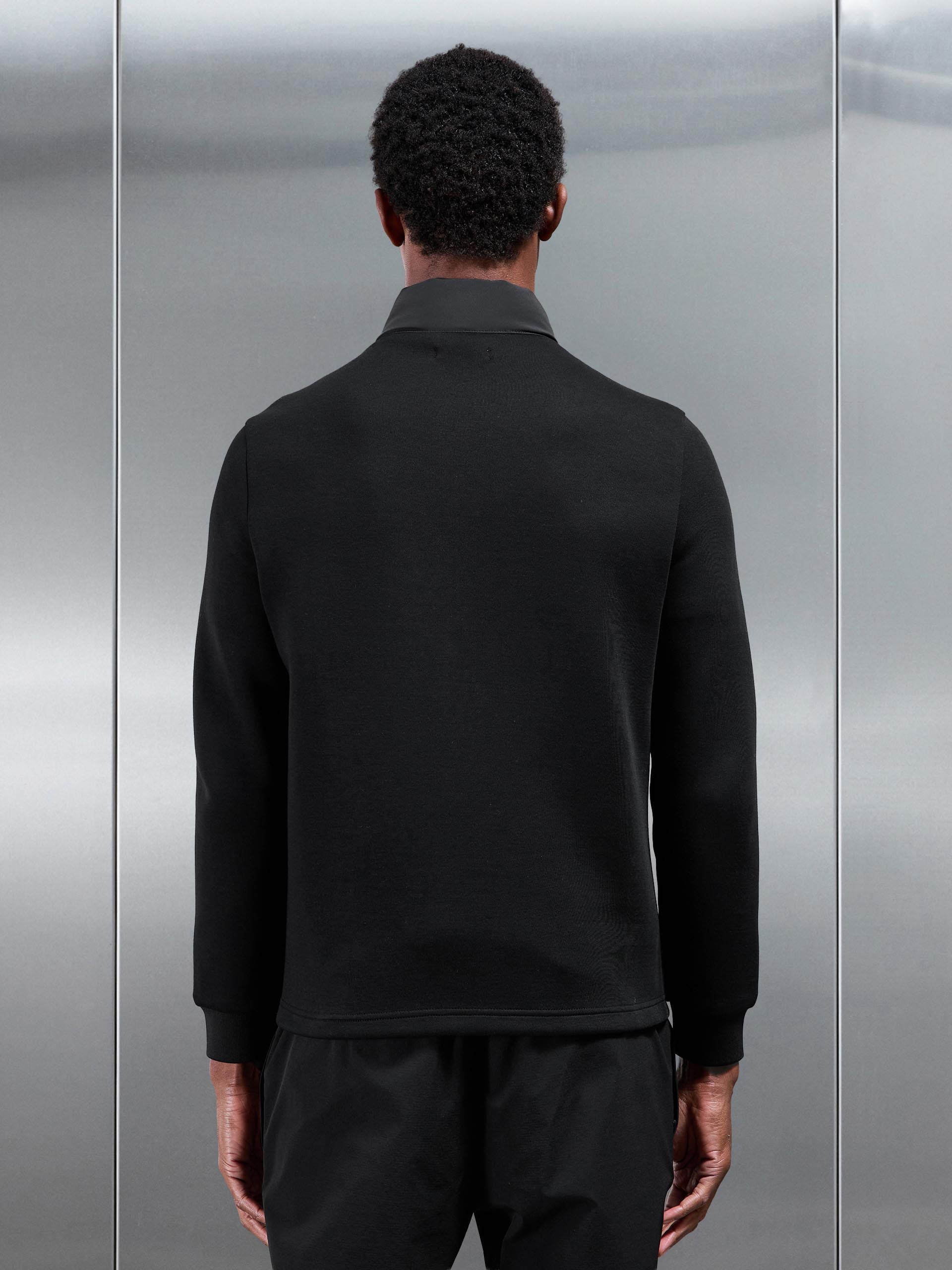 Mens Hybrid Technical Puffer Jacket in Black
