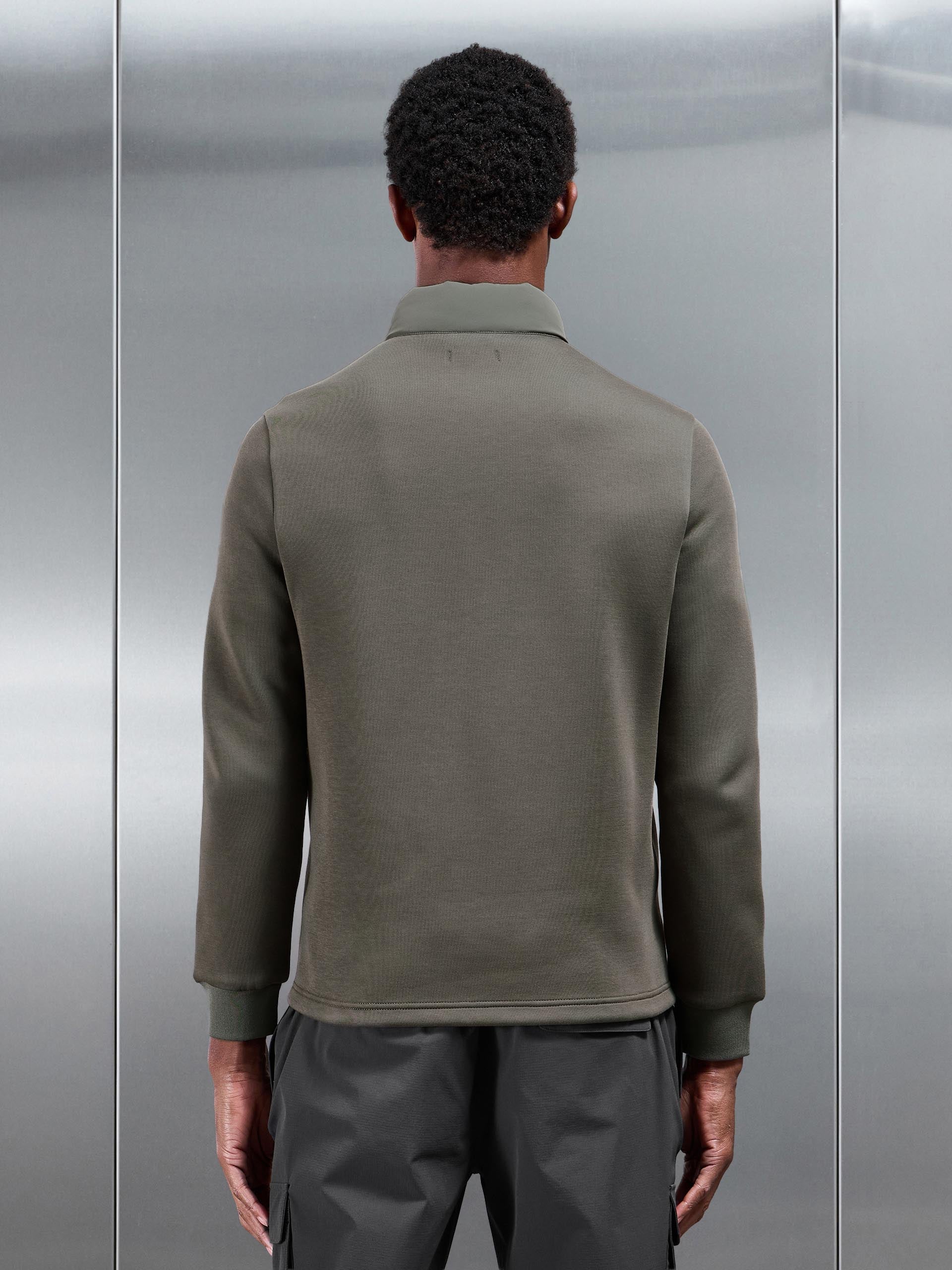 Mens Hybrid Technical Puffer Jacket in Olive