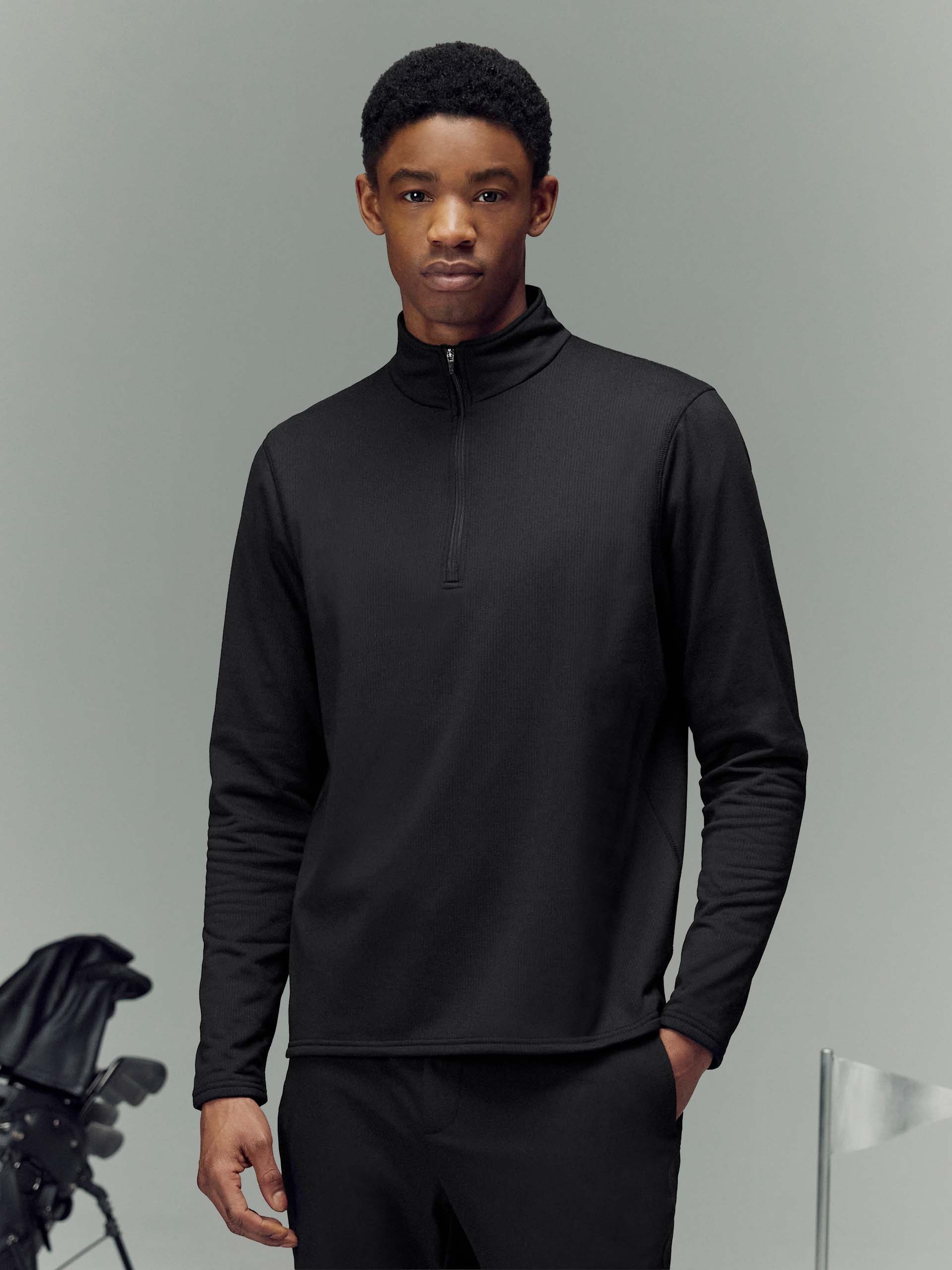 Mens Insulating Golf Mid Layer in Black