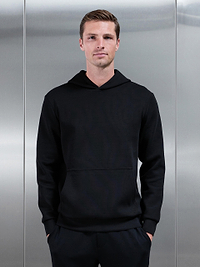 Mens Interlock Jersey Essential Hoodie in Black
