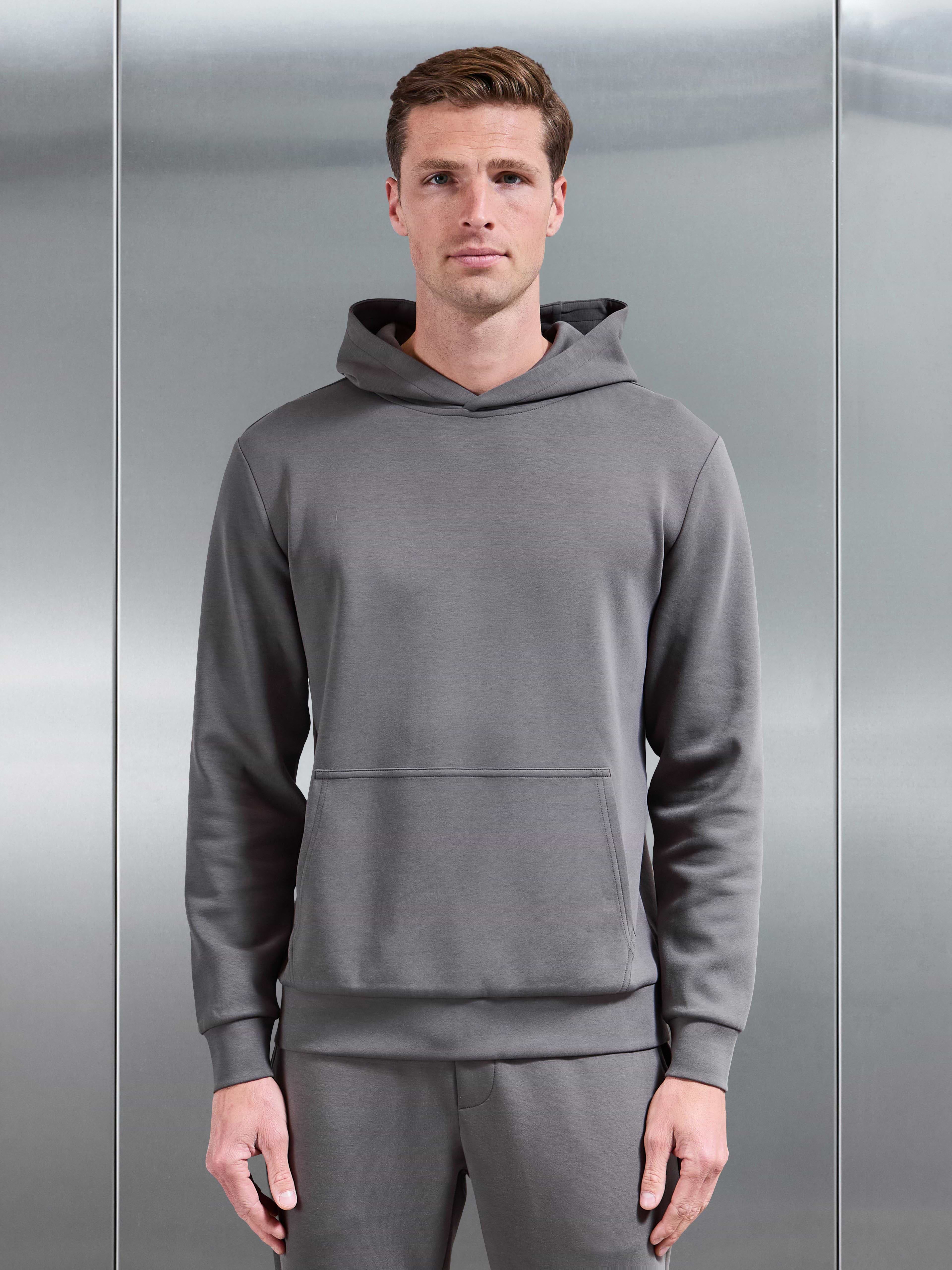 Interlock Jersey Essential Hoodie in Charcoal