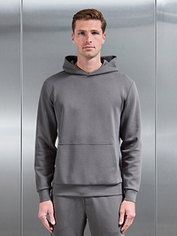 Mens Interlock Jersey Essential Hoodie in Charcoal