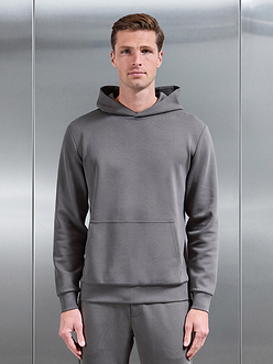 Mens Interlock Jersey Essential Hoodie in Charcoal