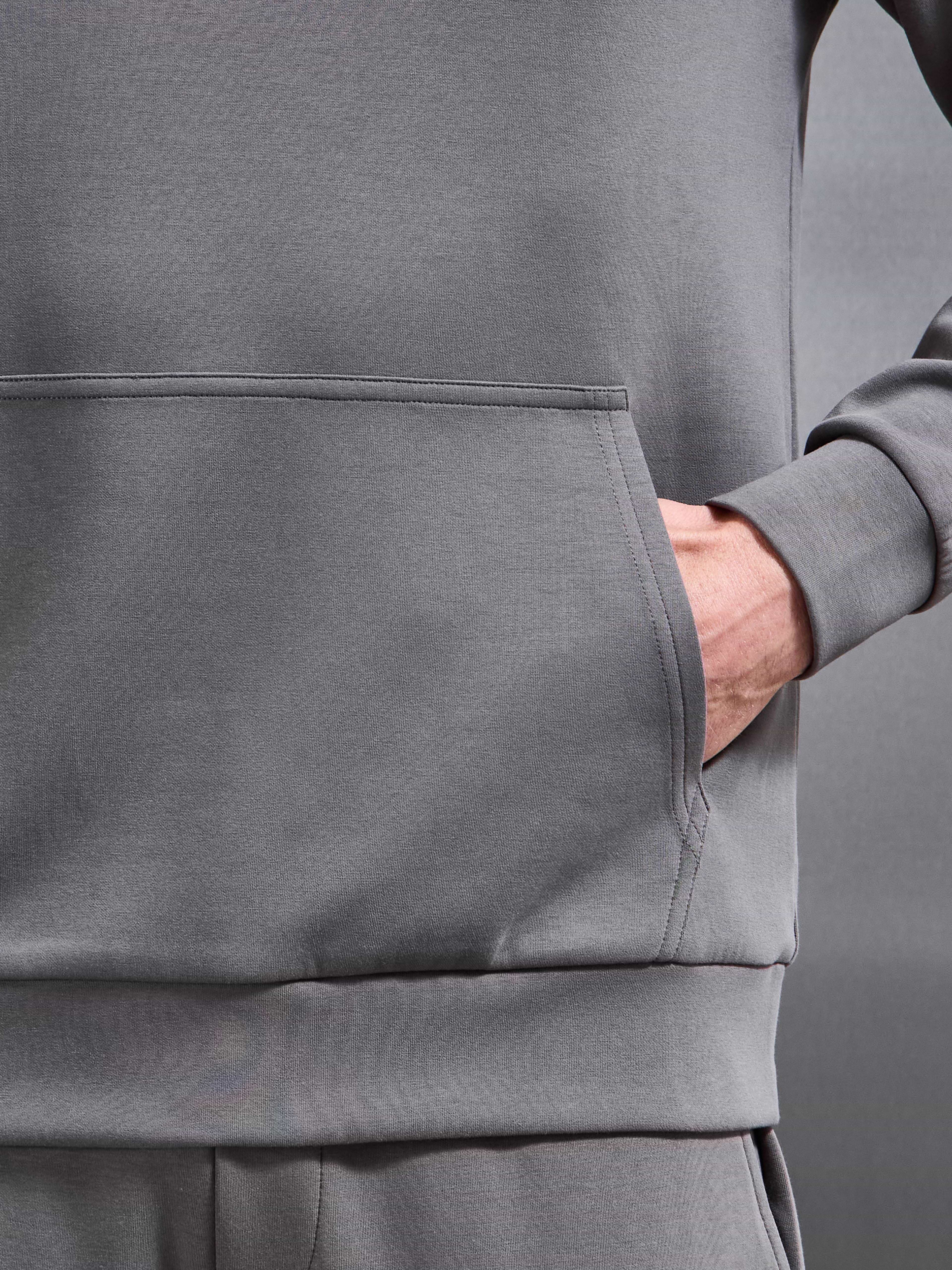 Interlock Jersey Essential Hoodie in Charcoal