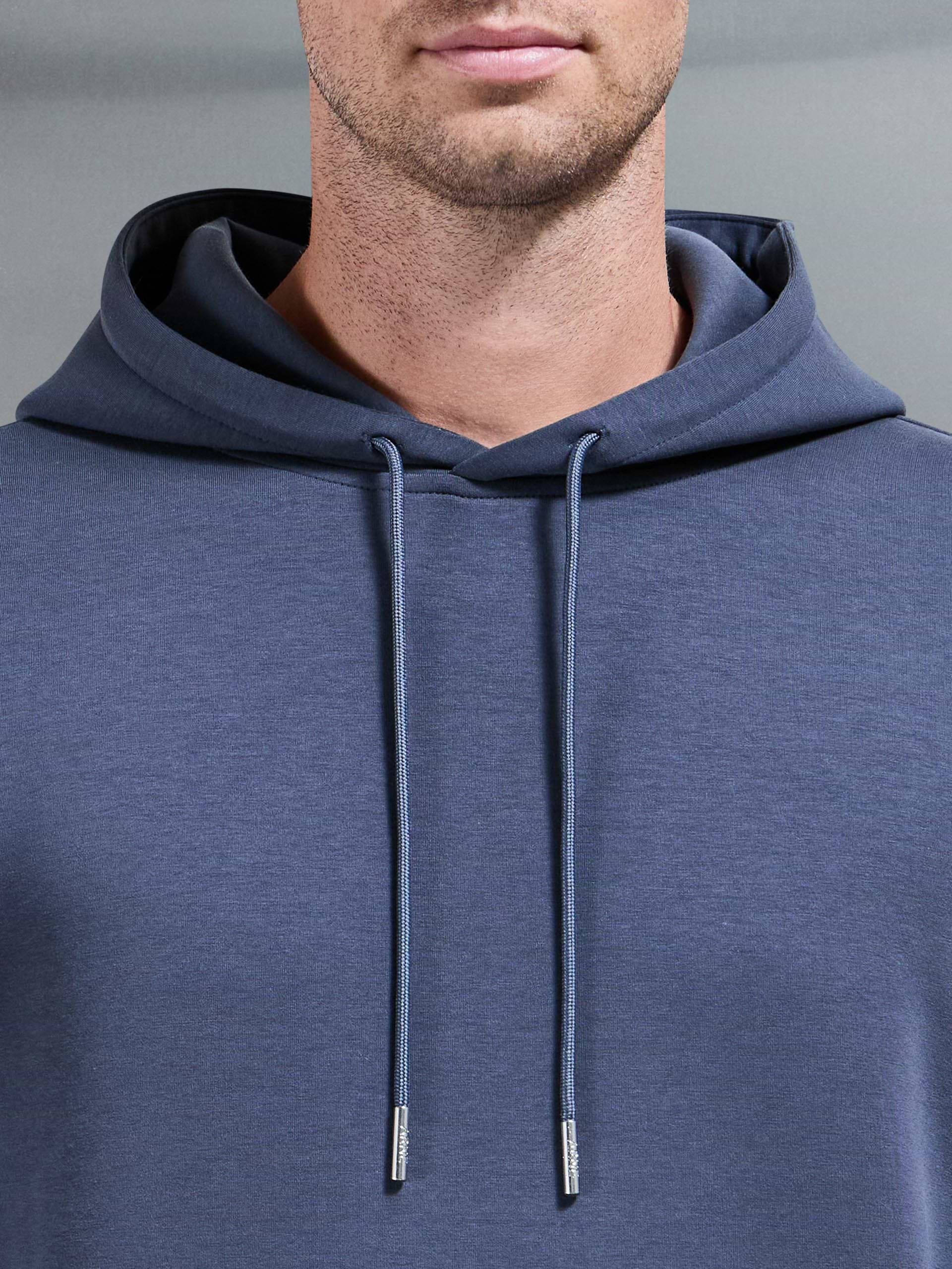 Interlock Jersey Hoodie in Slate Blue