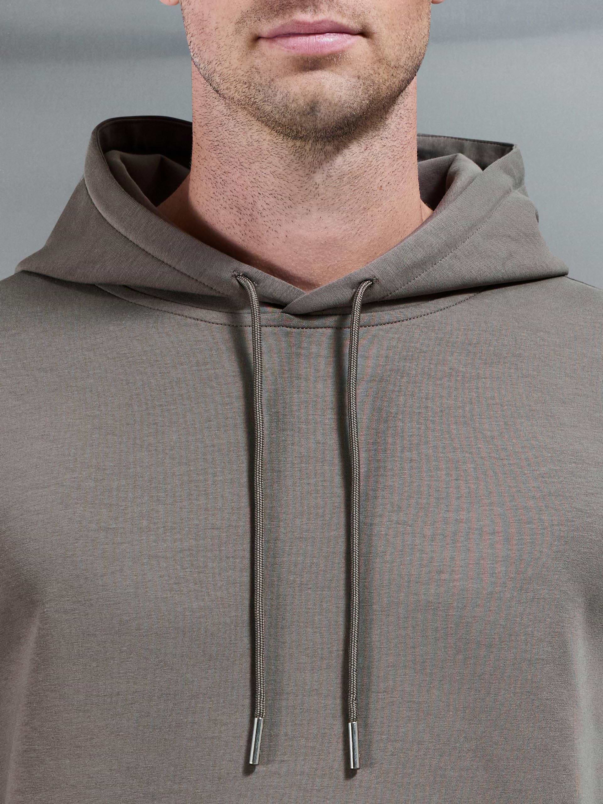 Interlock Jersey Hoodie in Taupe
