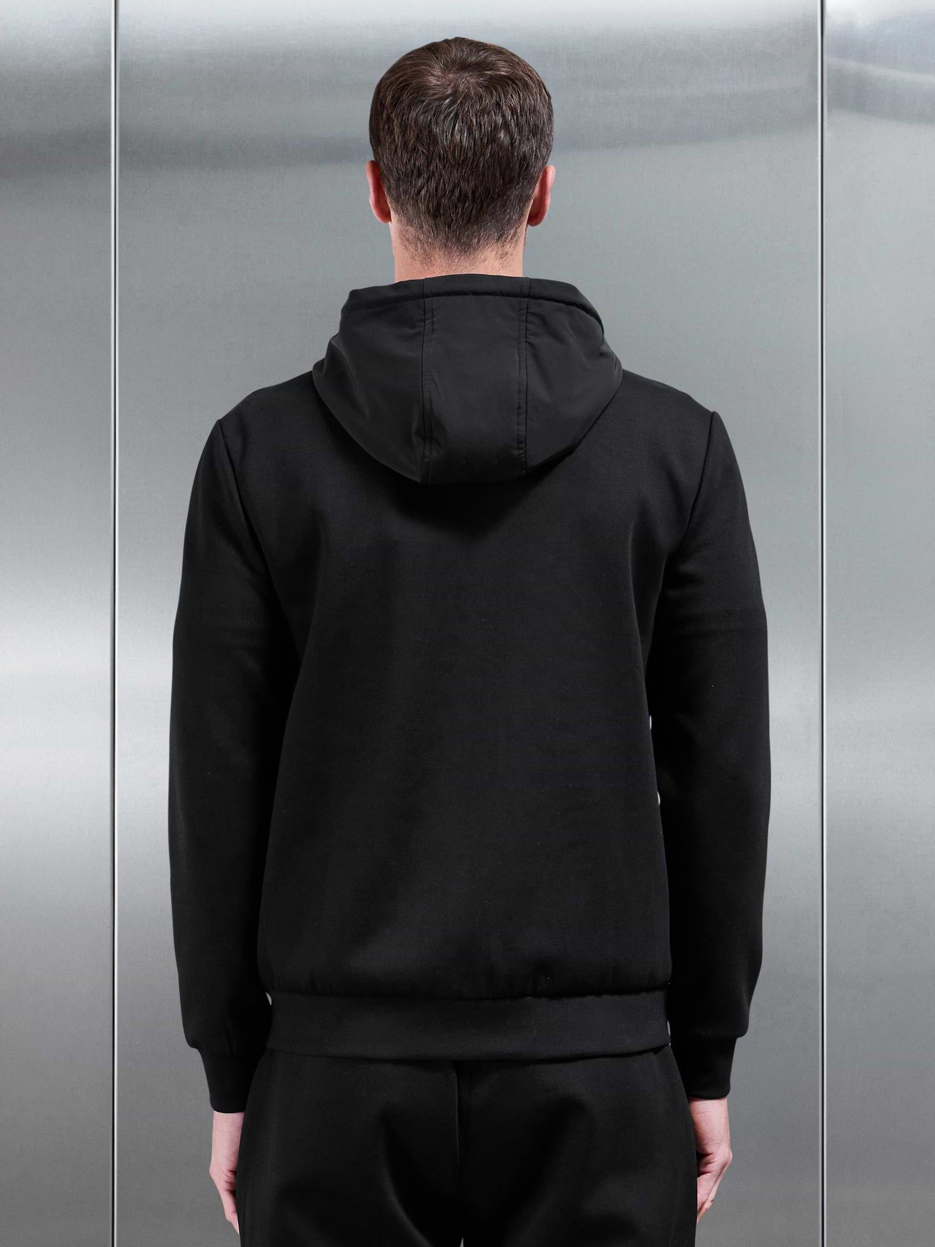 Interlock Jersey Hybrid Windbreaker in Black