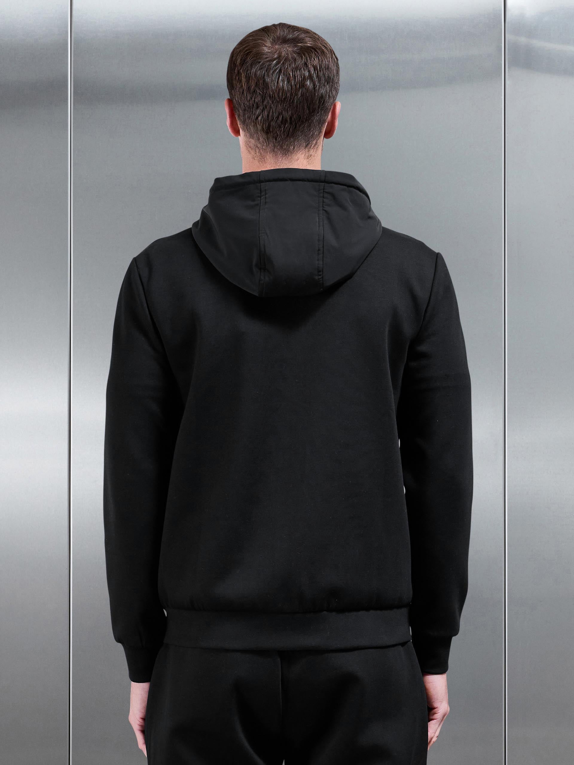 Mens Interlock Jersey Hybrid Windbreaker in Black