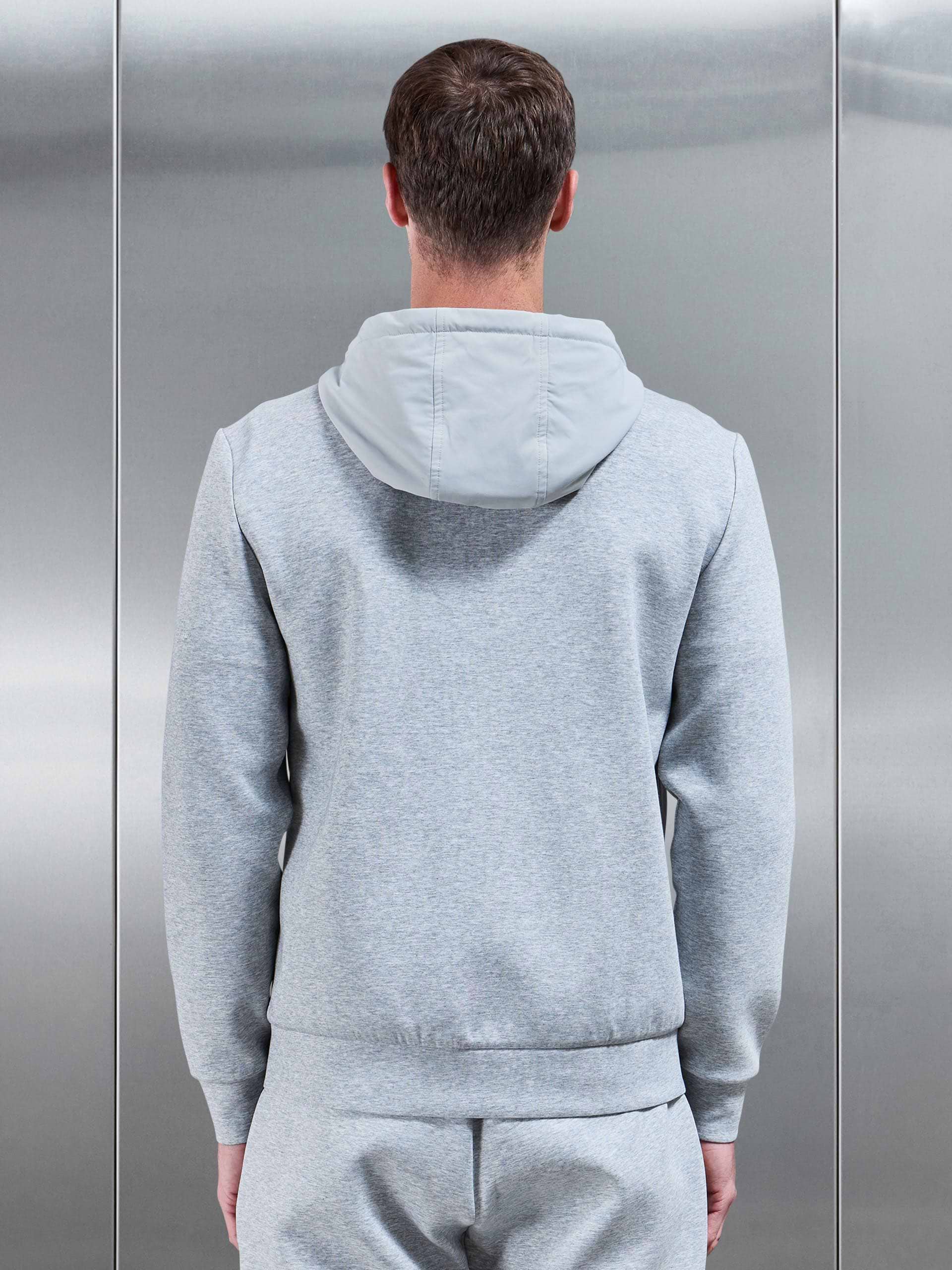 Interlock Jersey Hybrid Windbreaker in Marl Grey
