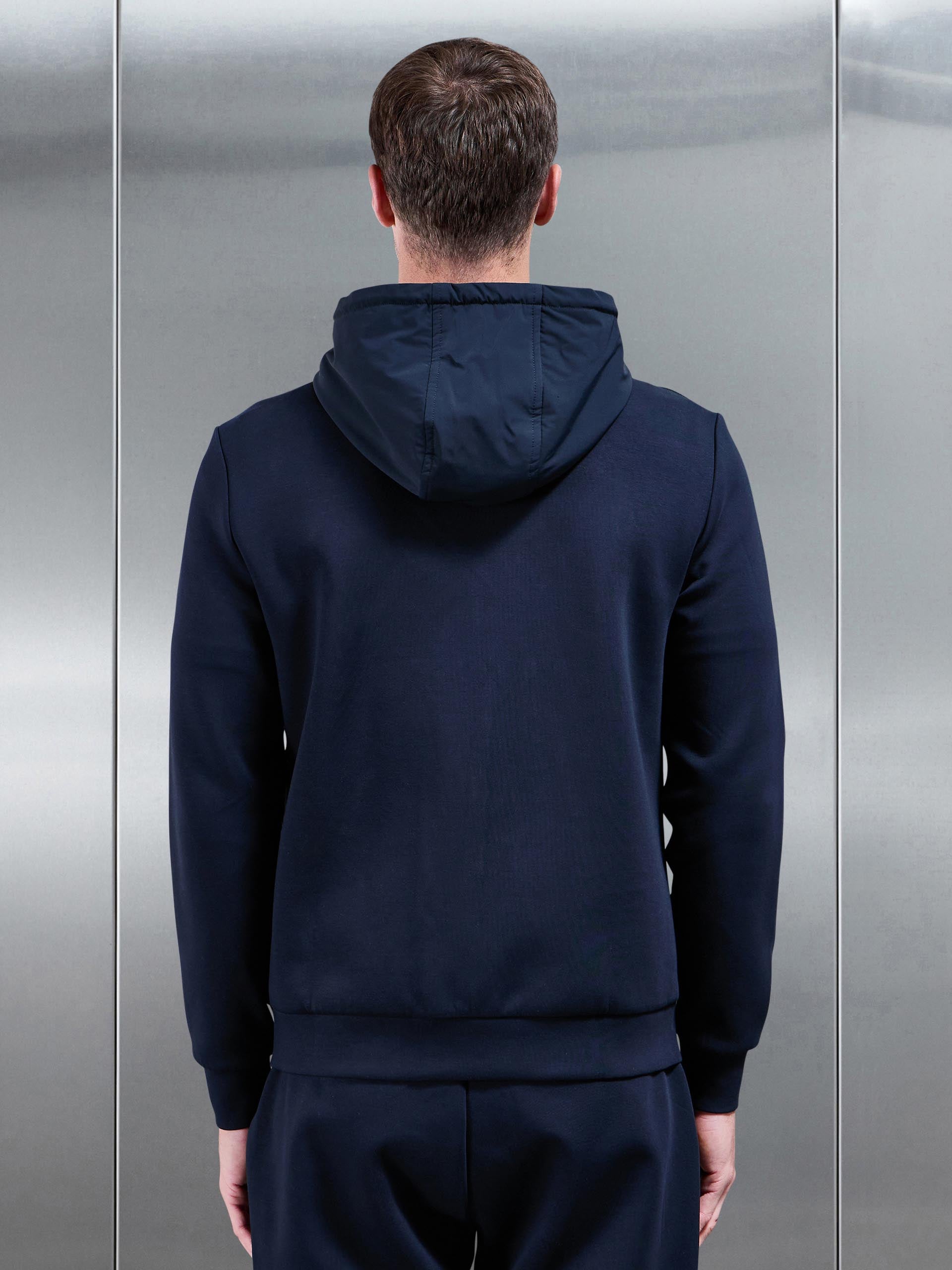 Mens Interlock Jersey Hybrid Windbreaker in Navy