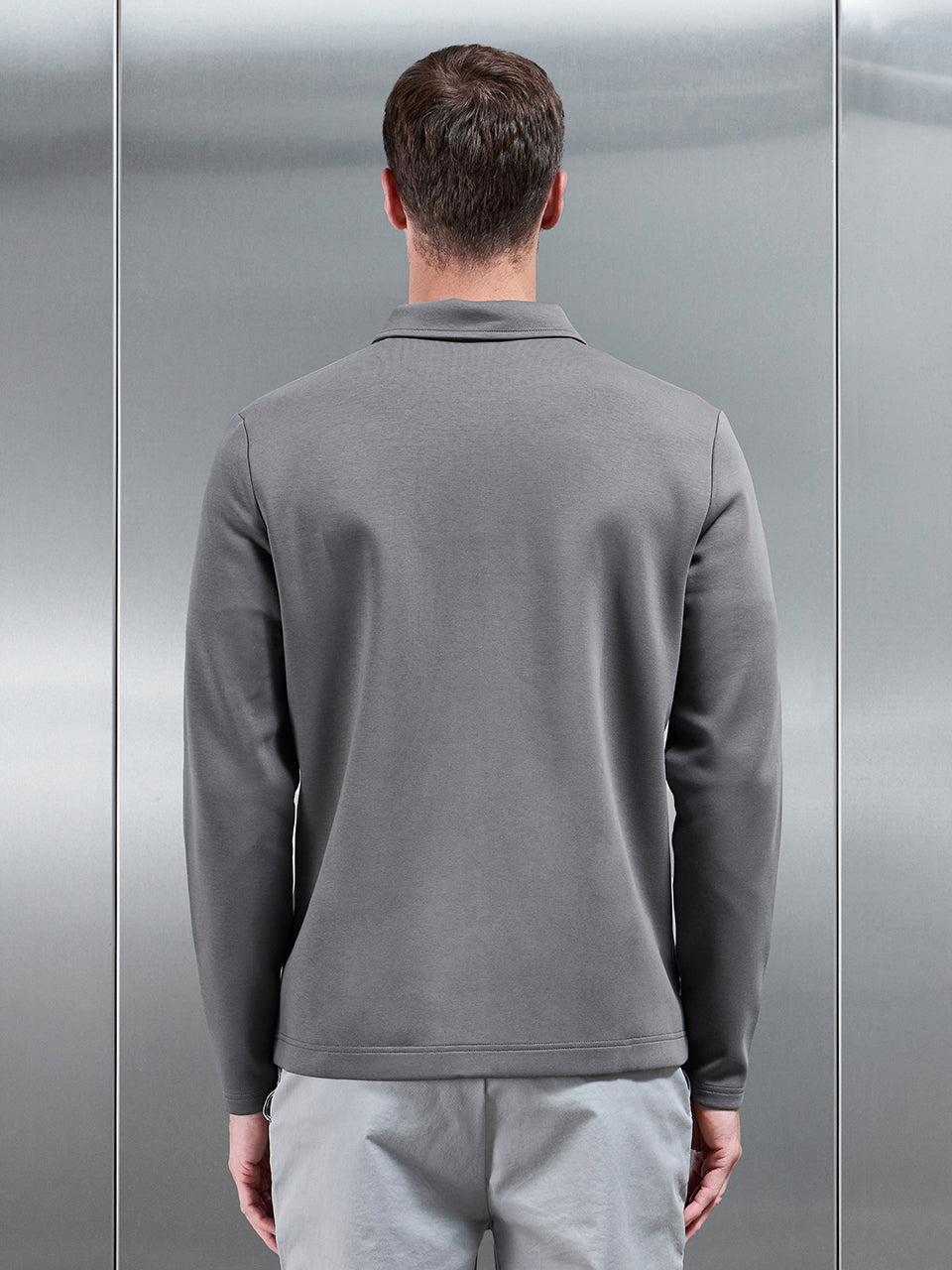 Mens Interlock Jersey Pocket Zip Through Overshirt in Charcoal