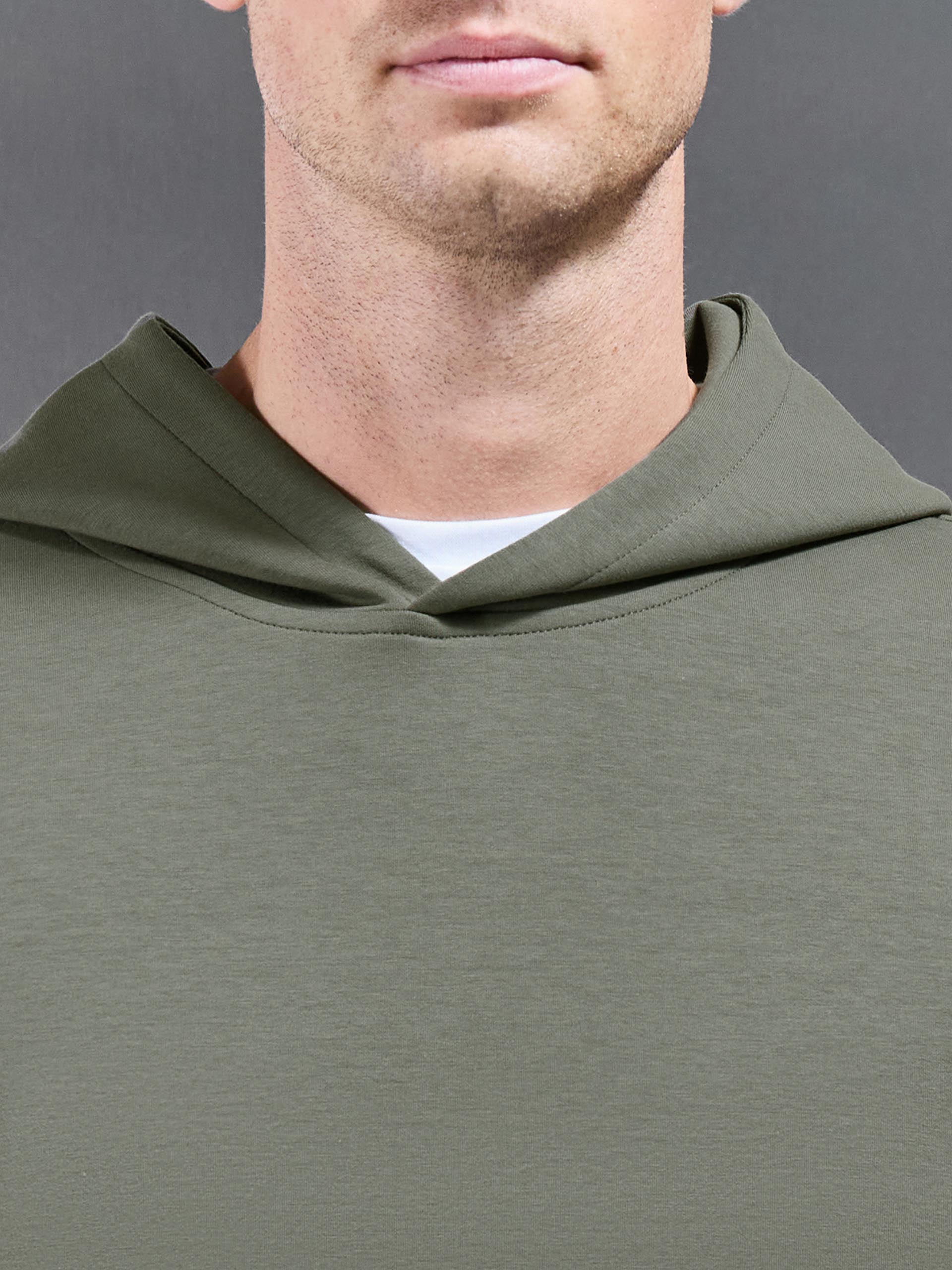 Mens Interlock Jersey Relaxed Fit Hoodie in Sage