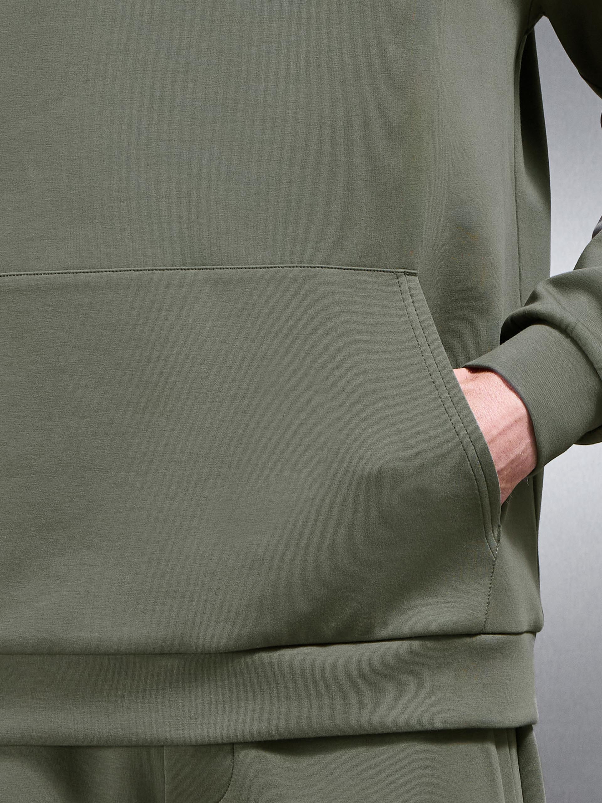 Mens Interlock Jersey Relaxed Fit Hoodie in Sage