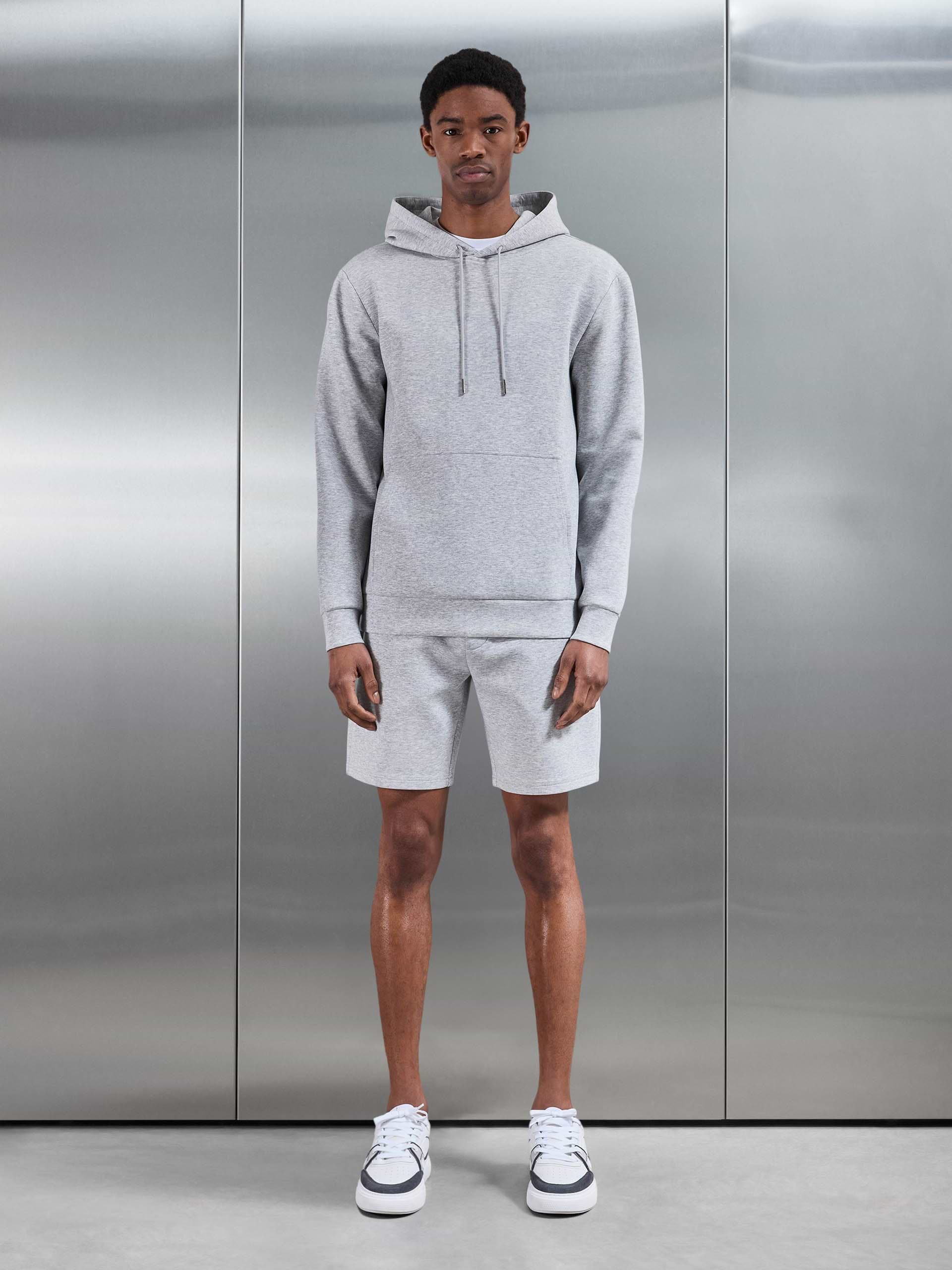 Mens Interlock Jersey Short in Marl Grey