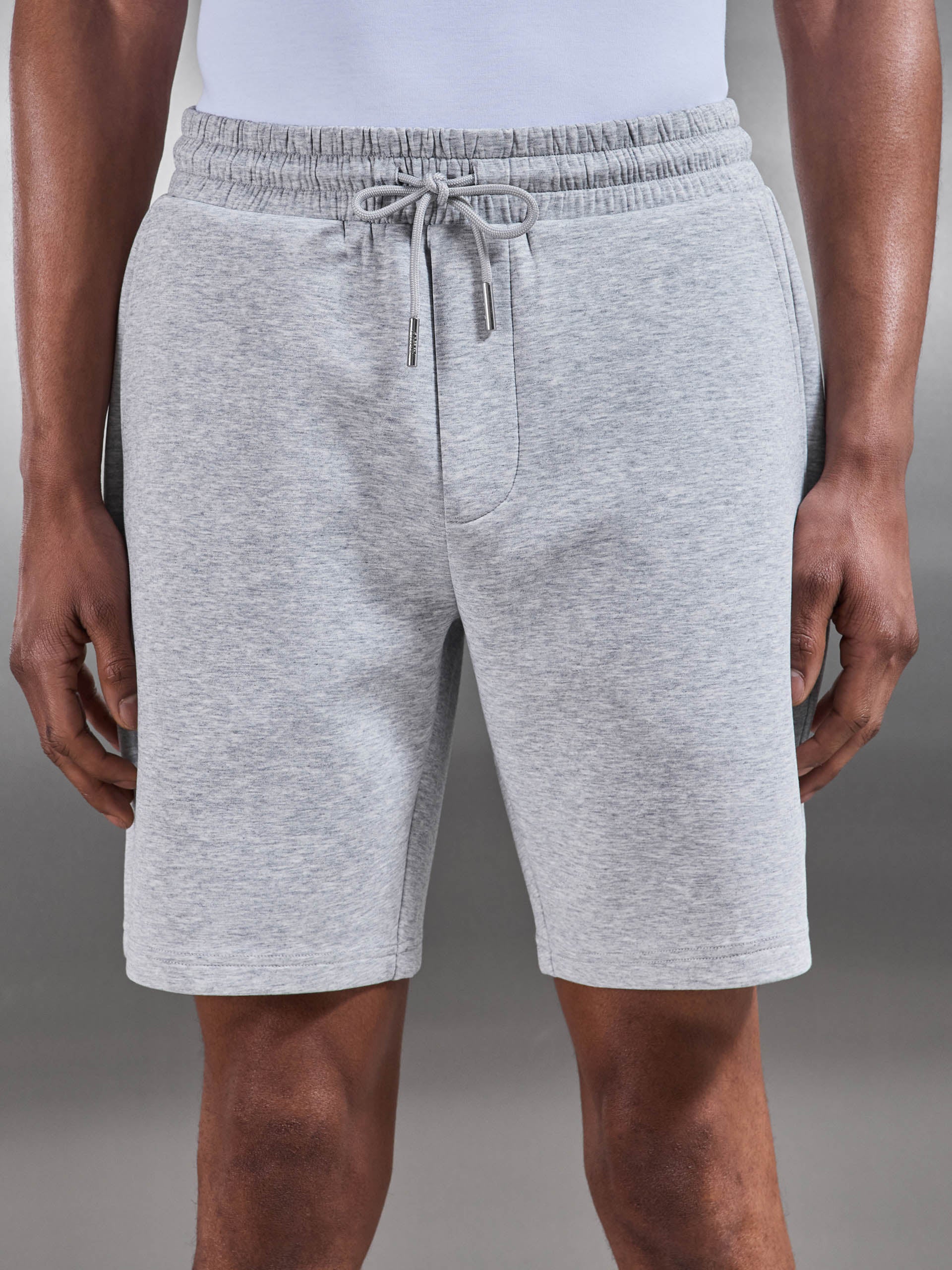 Mens Interlock Jersey Short in Marl Grey