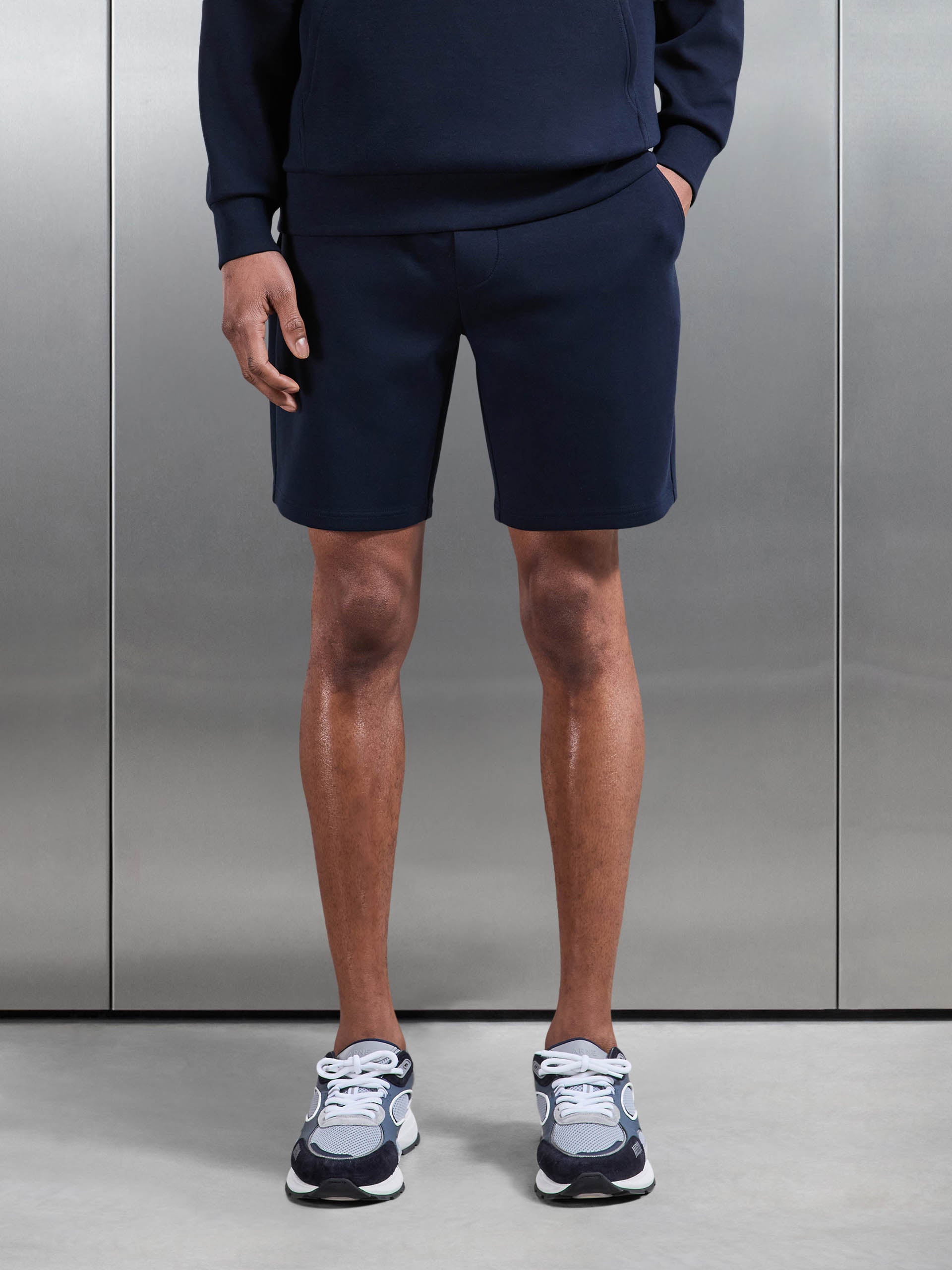 Mens Interlock Jersey Short in Navy