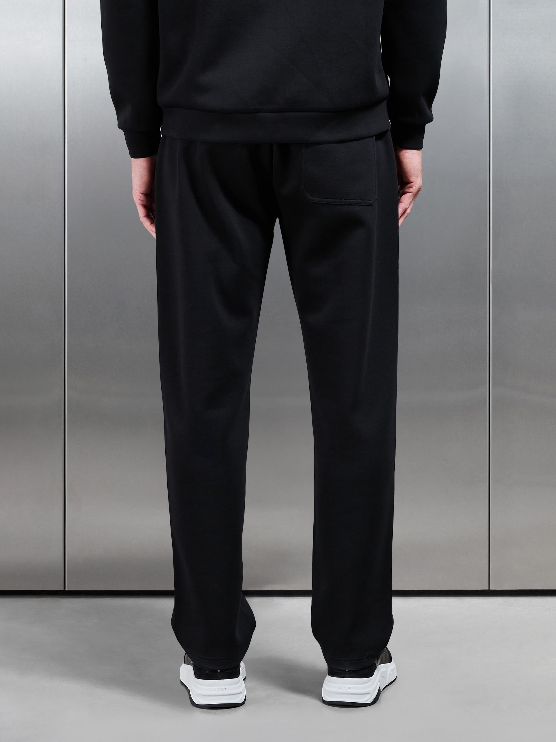 Mens Interlock Jersey Straight Leg Jogger in Black