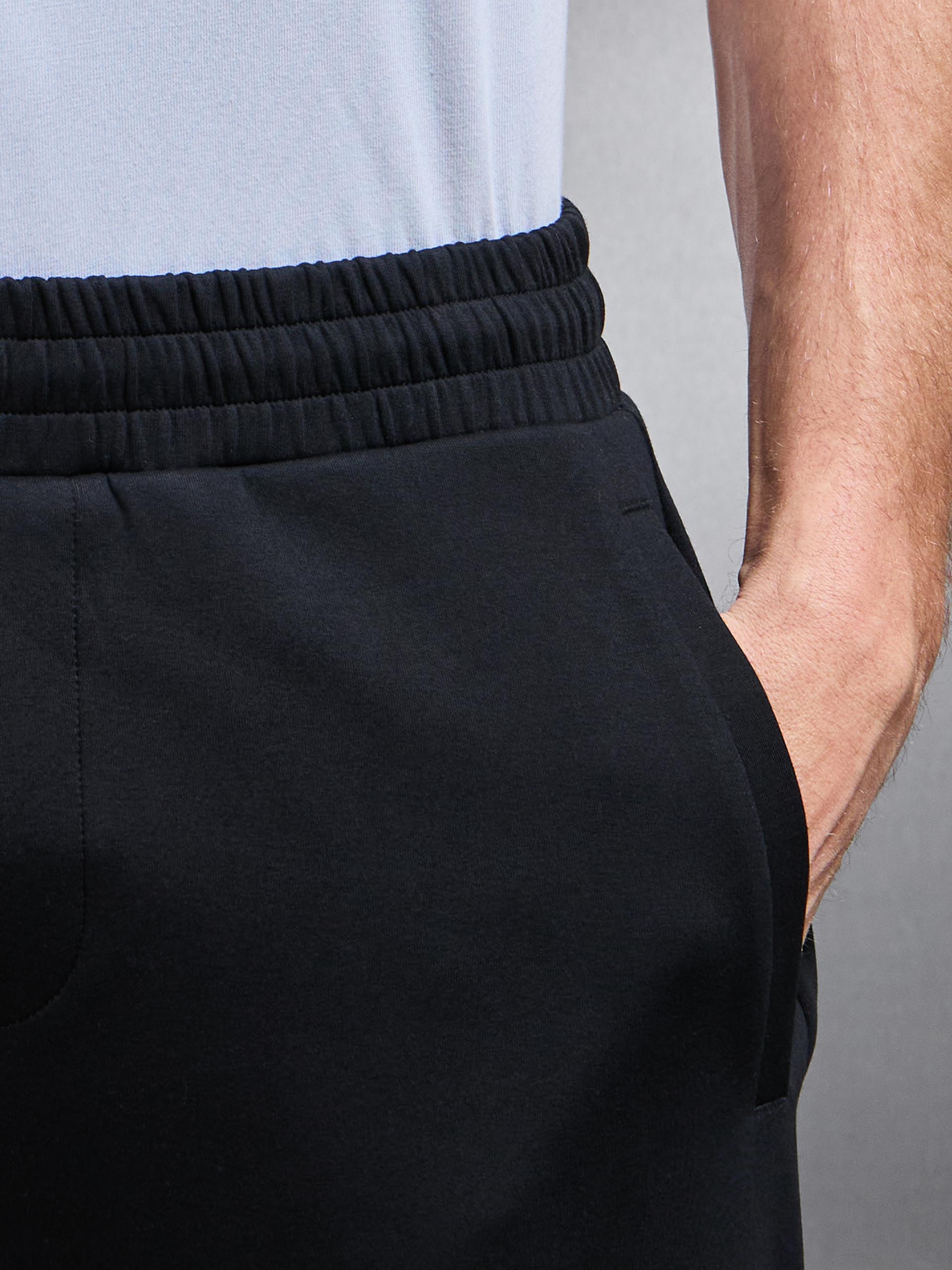 Mens Interlock Jersey Straight Leg Jogger in Black