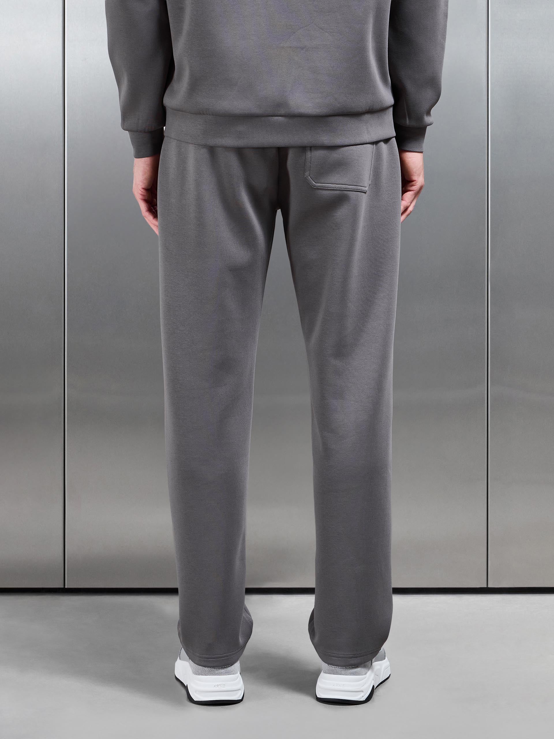 Mens Interlock Jersey Straight Leg Jogger in Charcoal