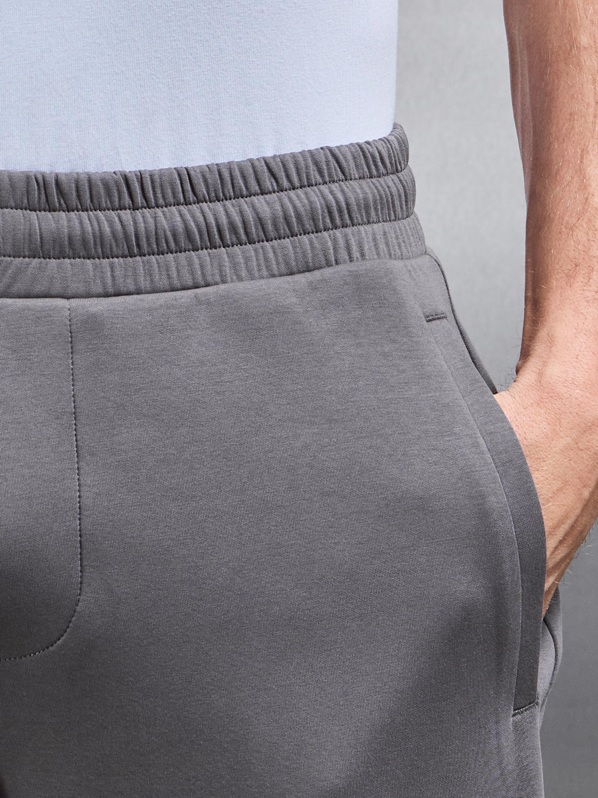Mens Interlock Jersey Straight Leg Jogger in Charcoal