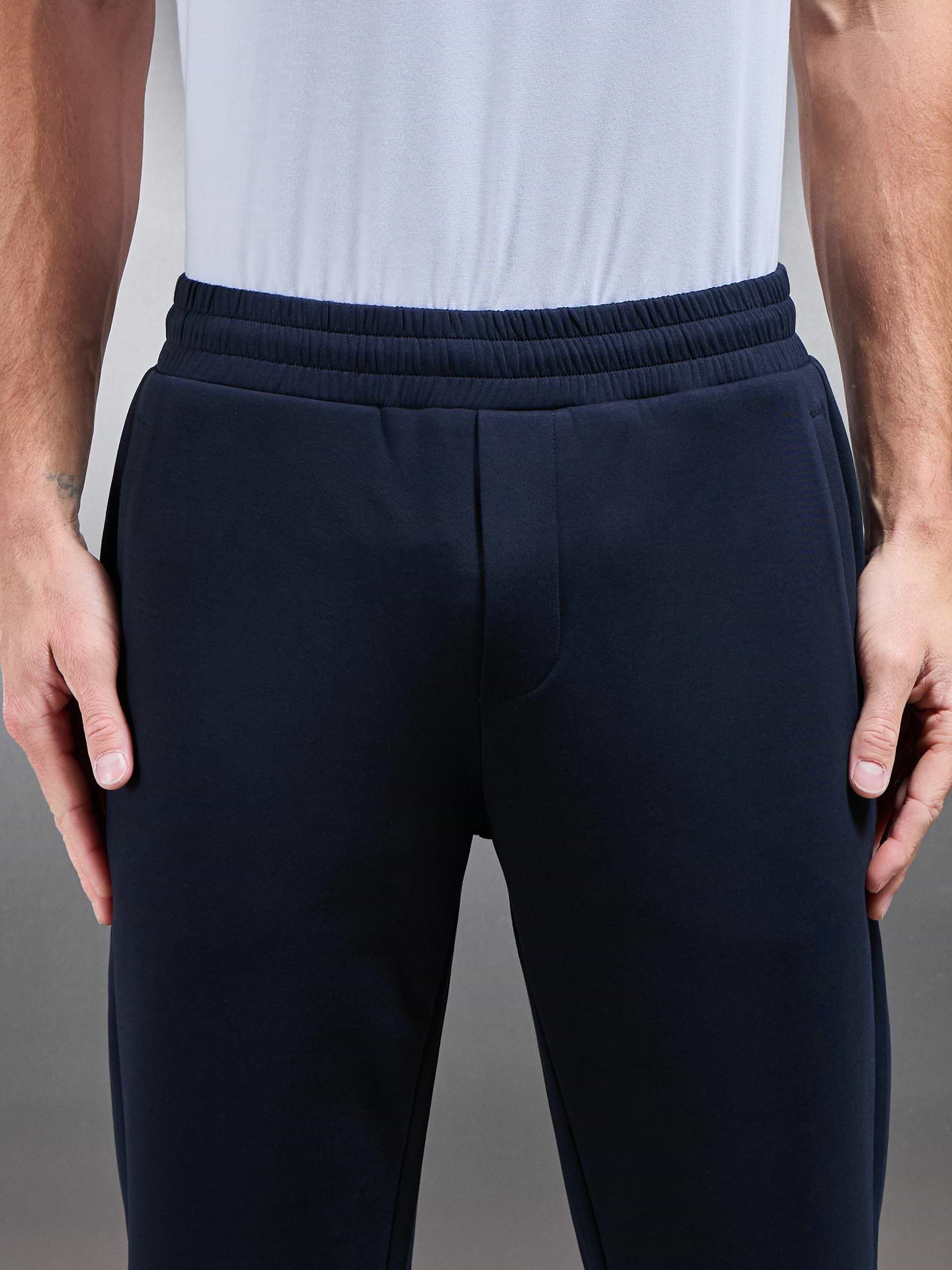 Interlock Jersey Straight Leg Jogger in Navy