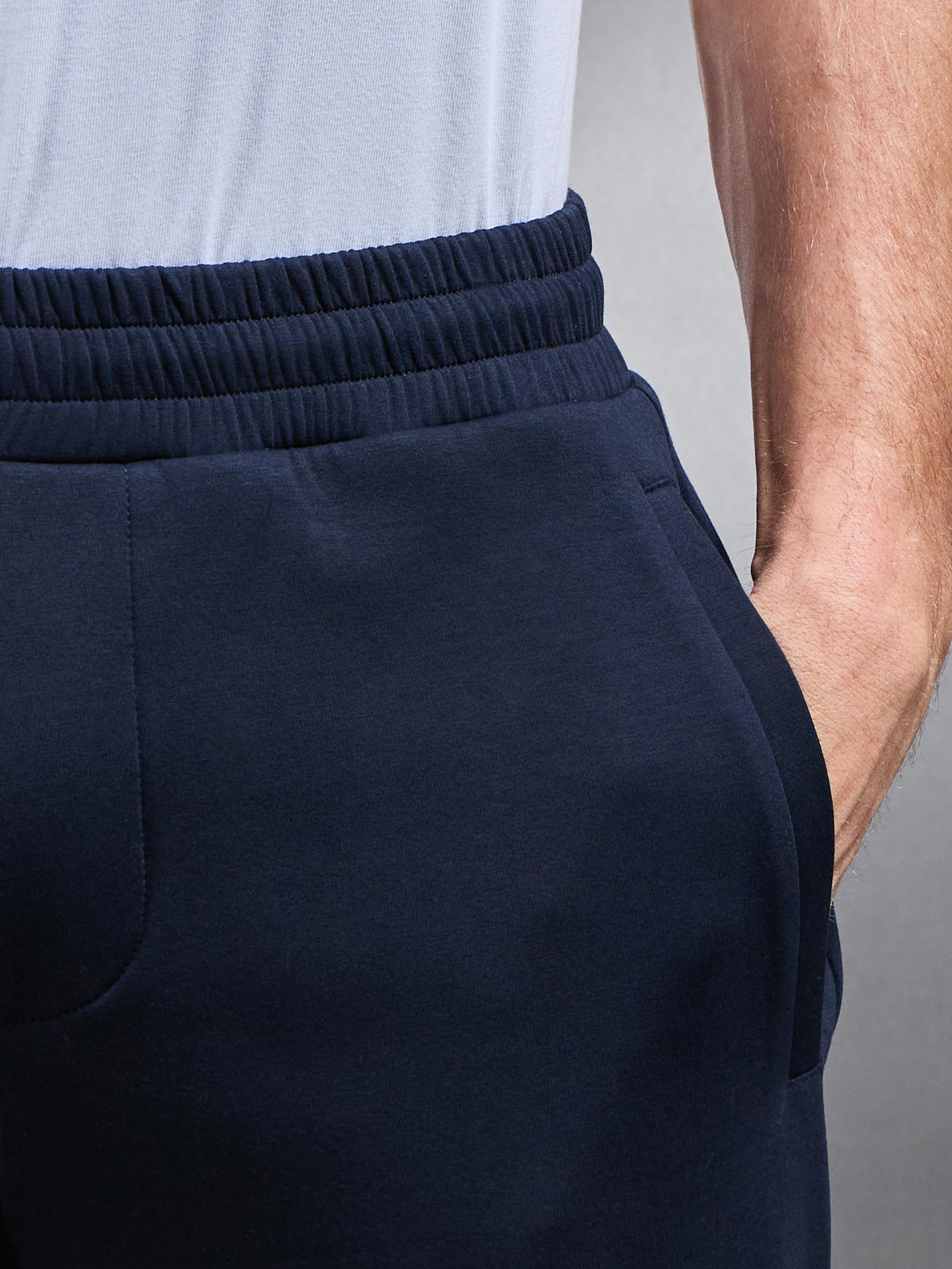 Mens Interlock Jersey Straight Leg Jogger in Navy