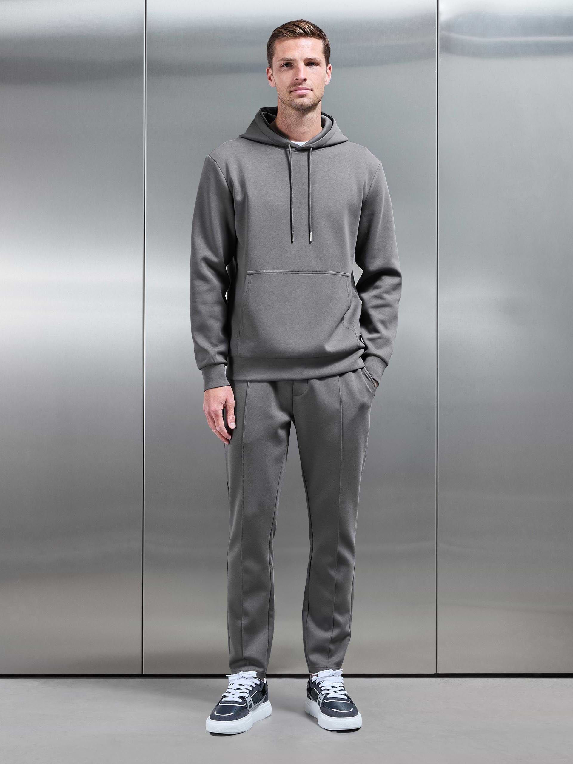 Mens Interlock Jersey Tapered Jogger in Charcoal