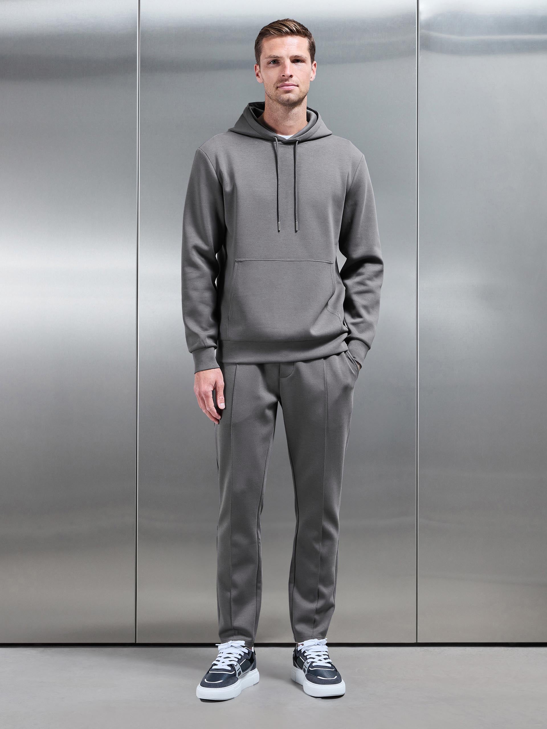 Mens Interlock Jersey Tapered Jogger in Charcoal