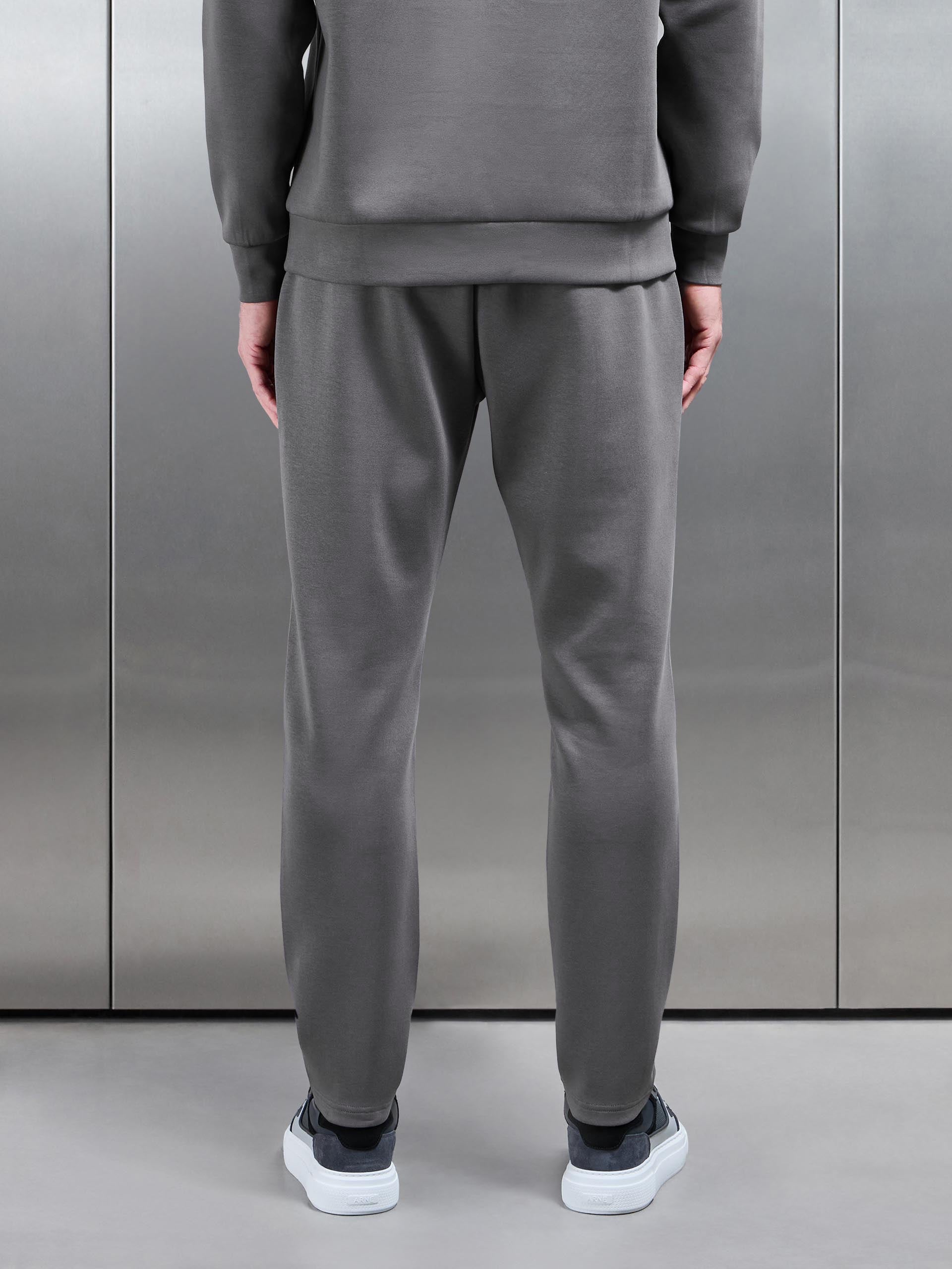 Mens Interlock Jersey Tapered Jogger in Charcoal