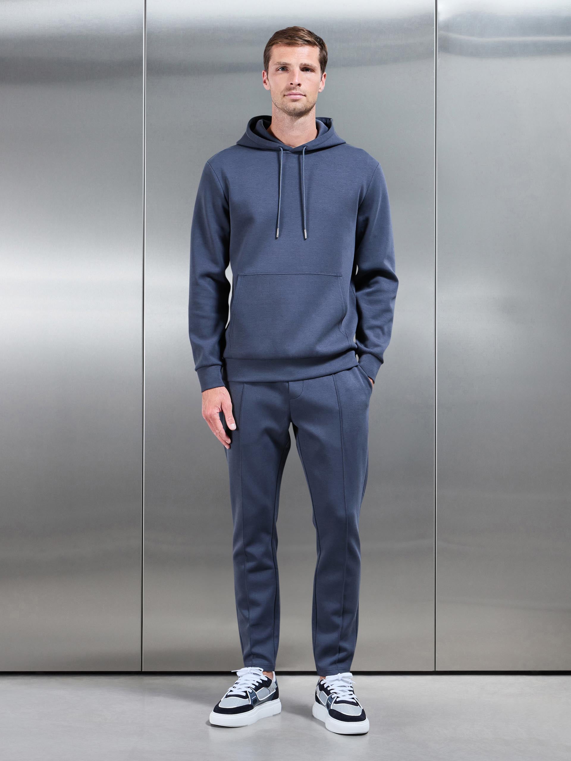 Mens Interlock Jersey Tapered Jogger in Slate Blue