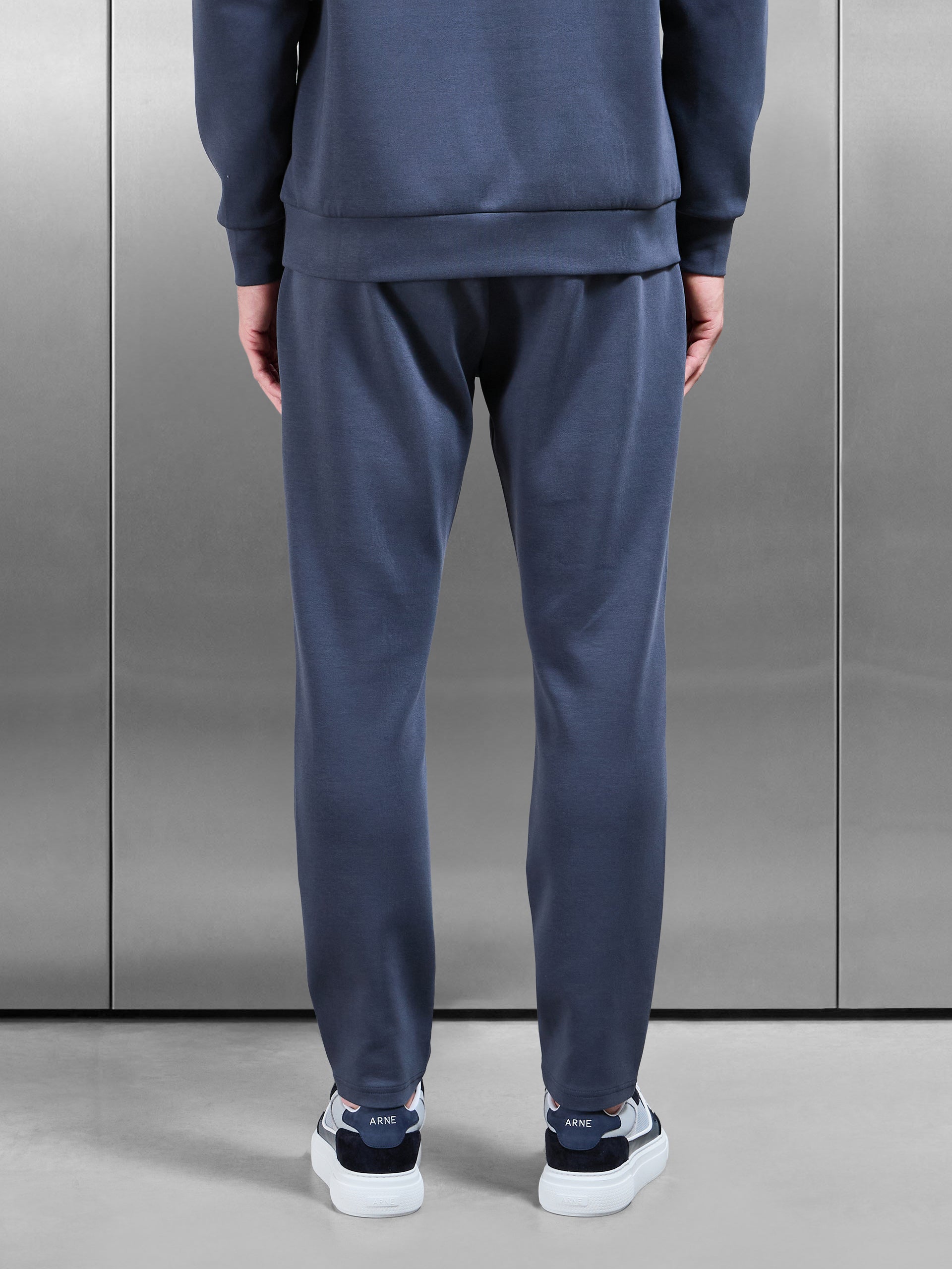 Mens Interlock Jersey Tapered Jogger in Slate Blue