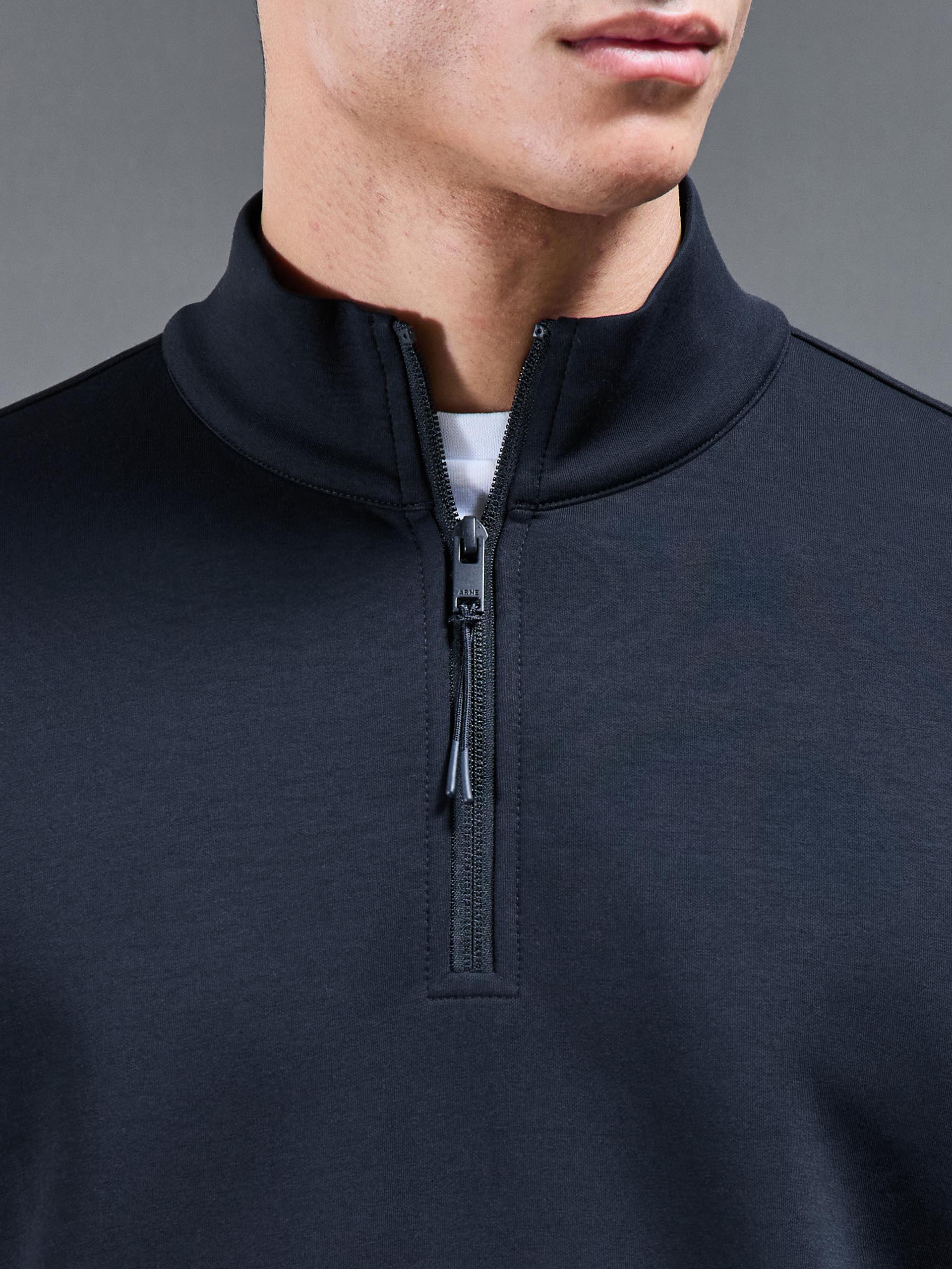 Mens Interlock Jersey Technical Half Zip in Navy