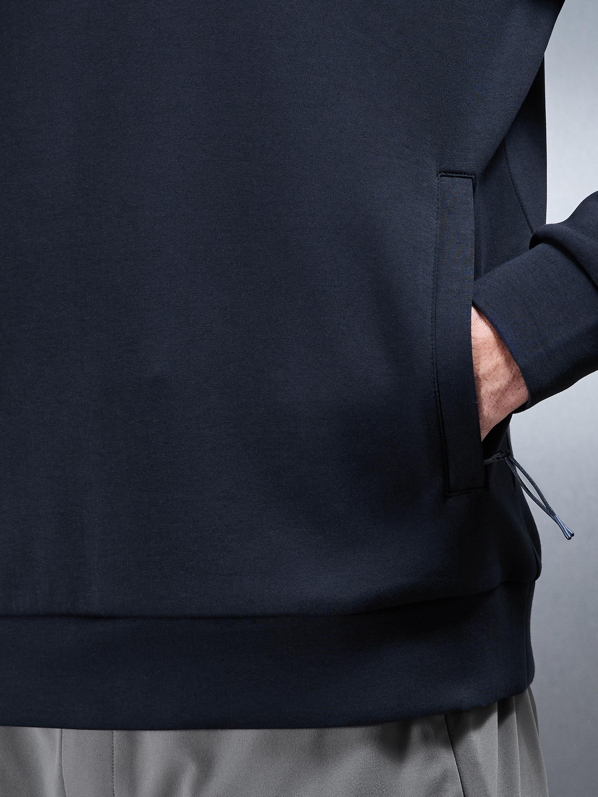 Mens Interlock Jersey Technical Half Zip in Navy