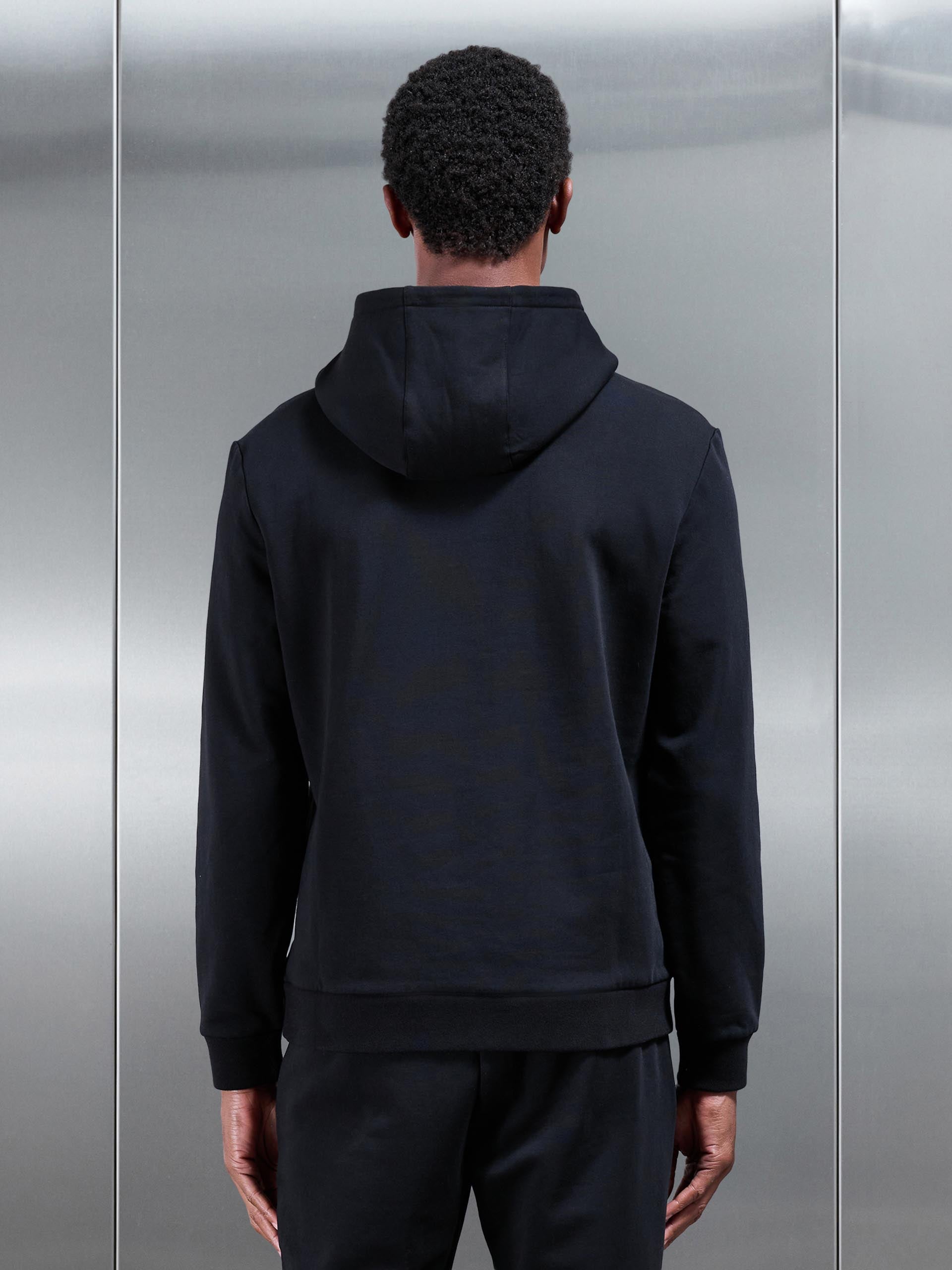 Mens Jersey Hoodie In Black