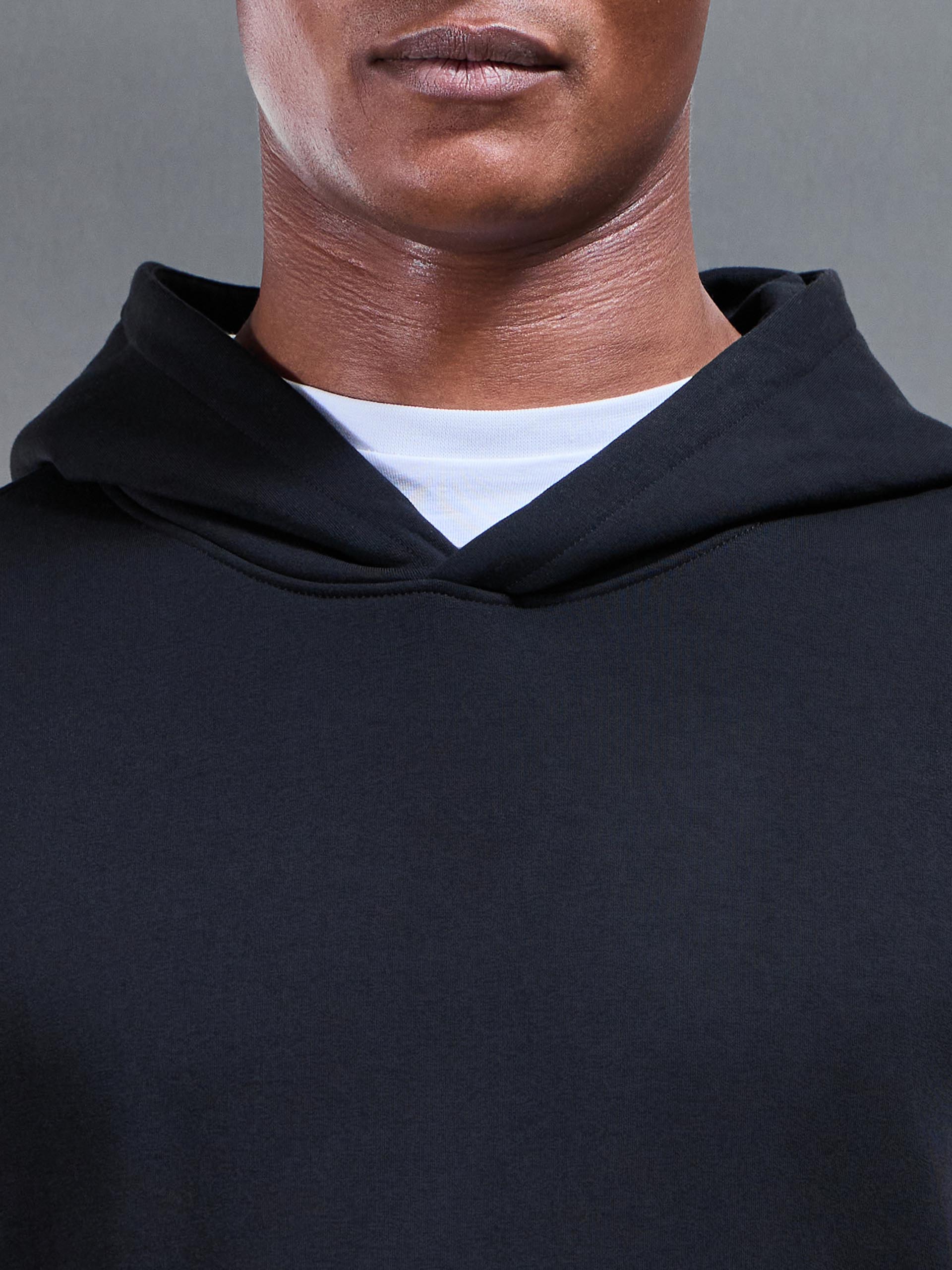 Mens Jersey Hoodie In Black
