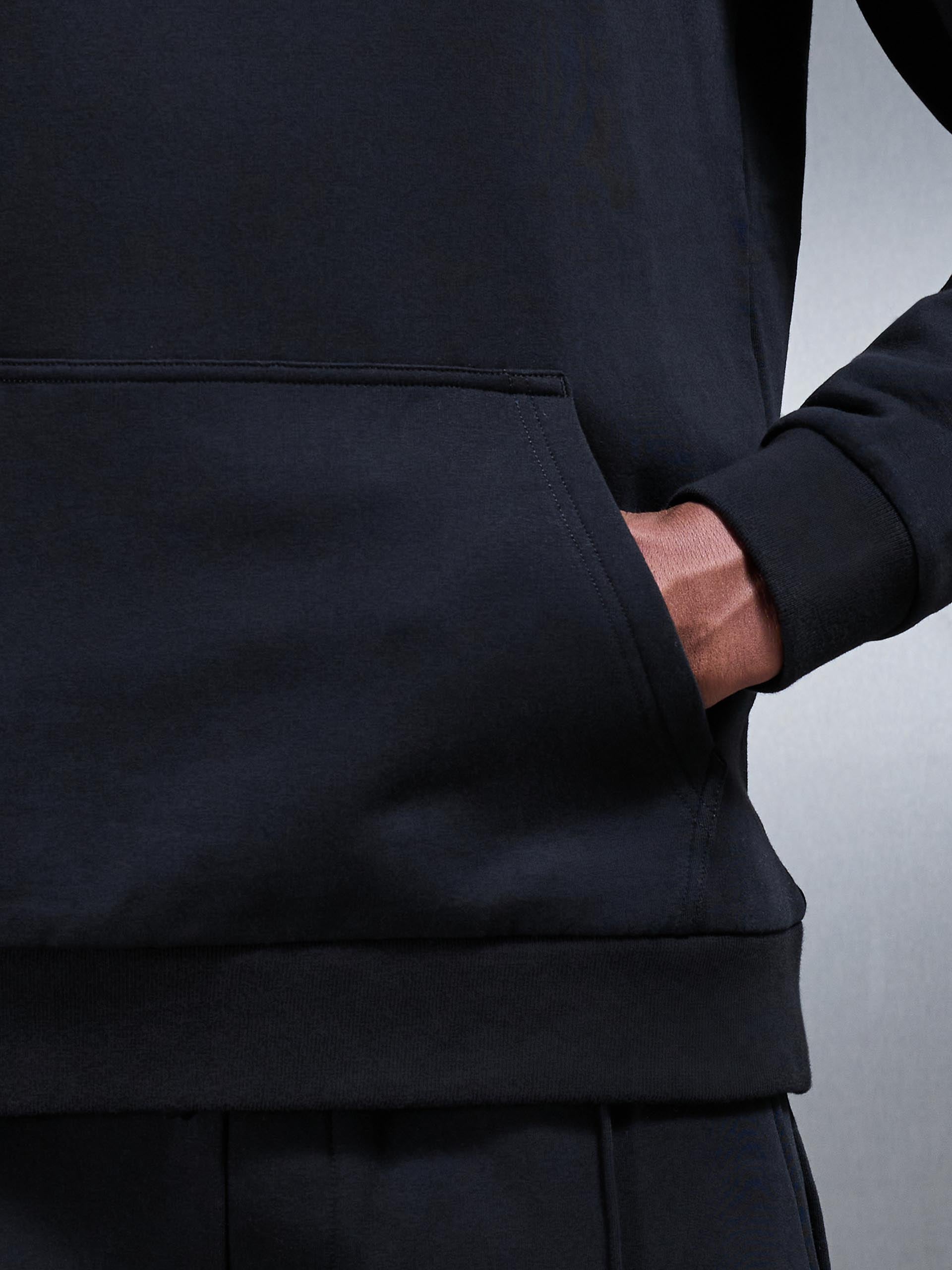 Mens Jersey Hoodie In Black
