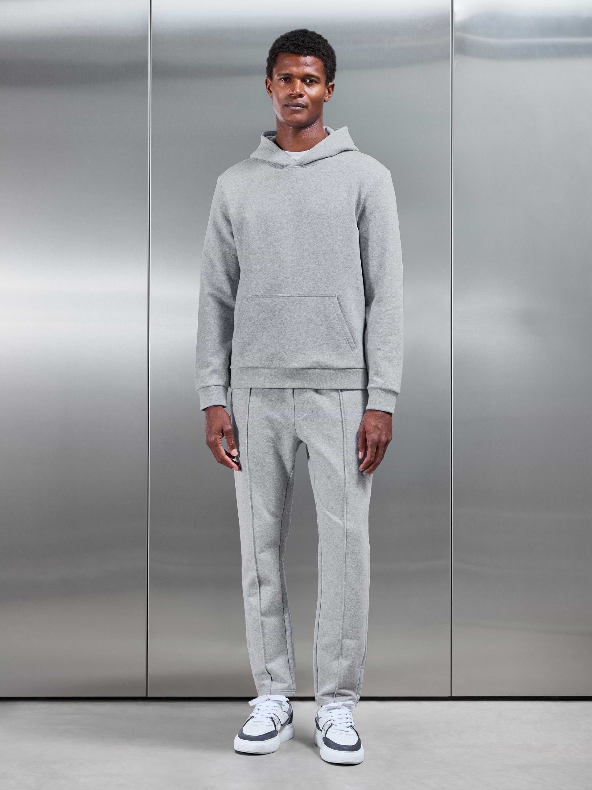 Mens Jersey Hoodie in Marl Grey