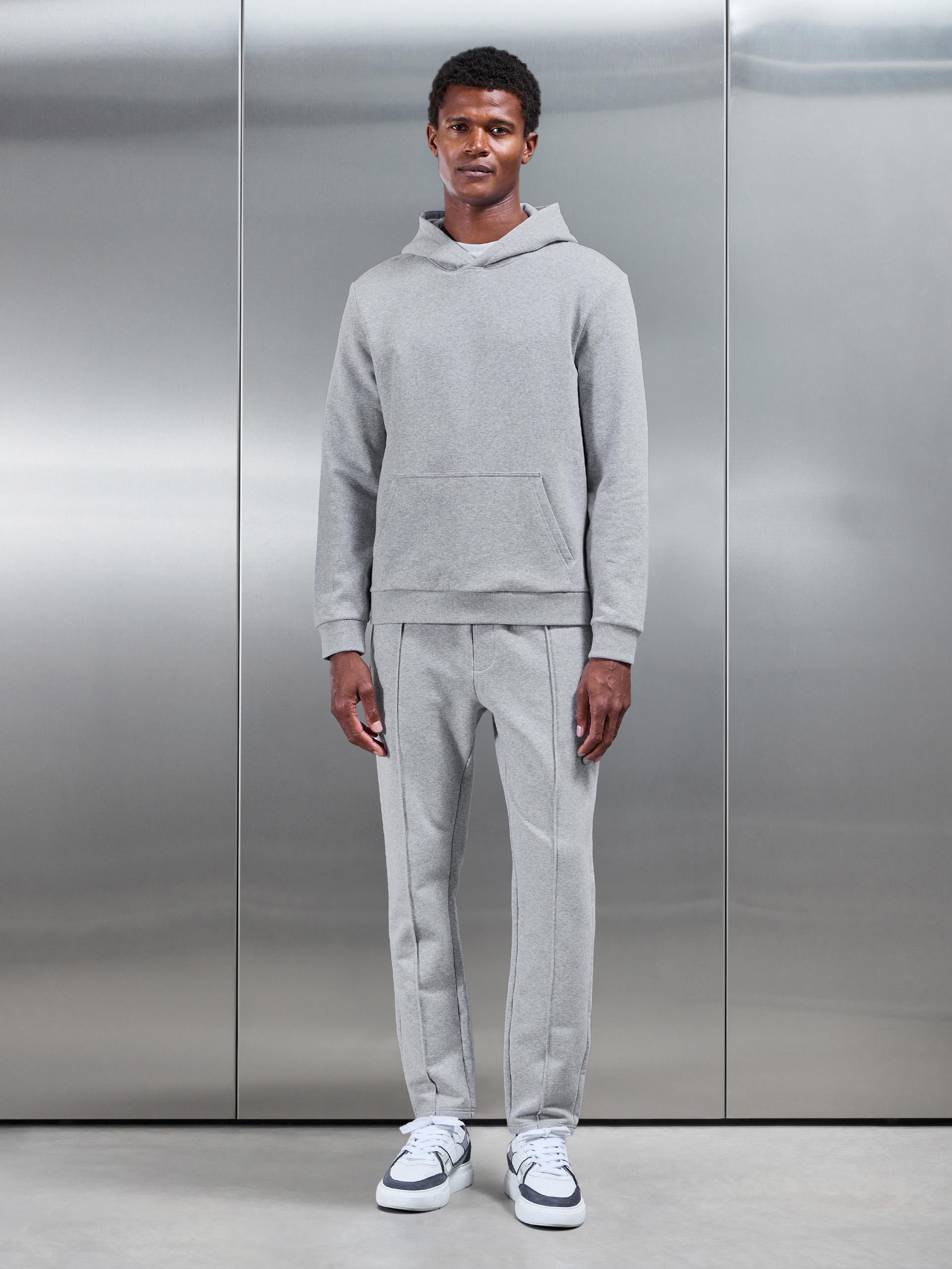 Mens Jersey Hoodie in Marl Grey