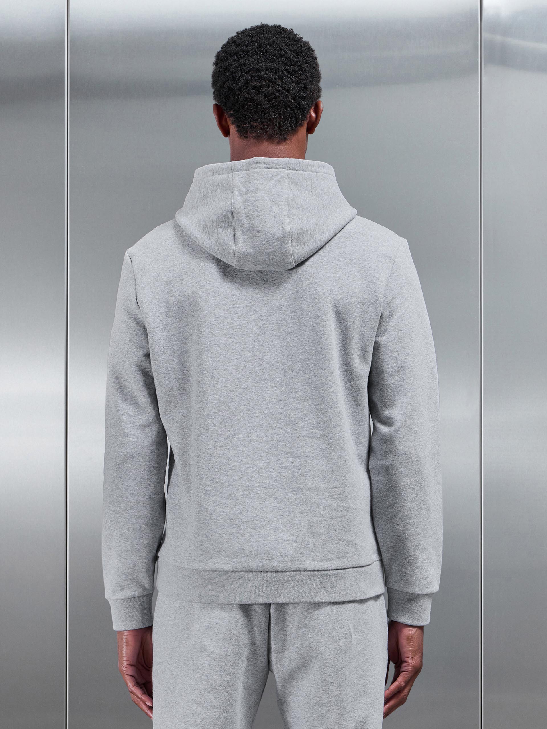 Mens Jersey Hoodie in Marl Grey