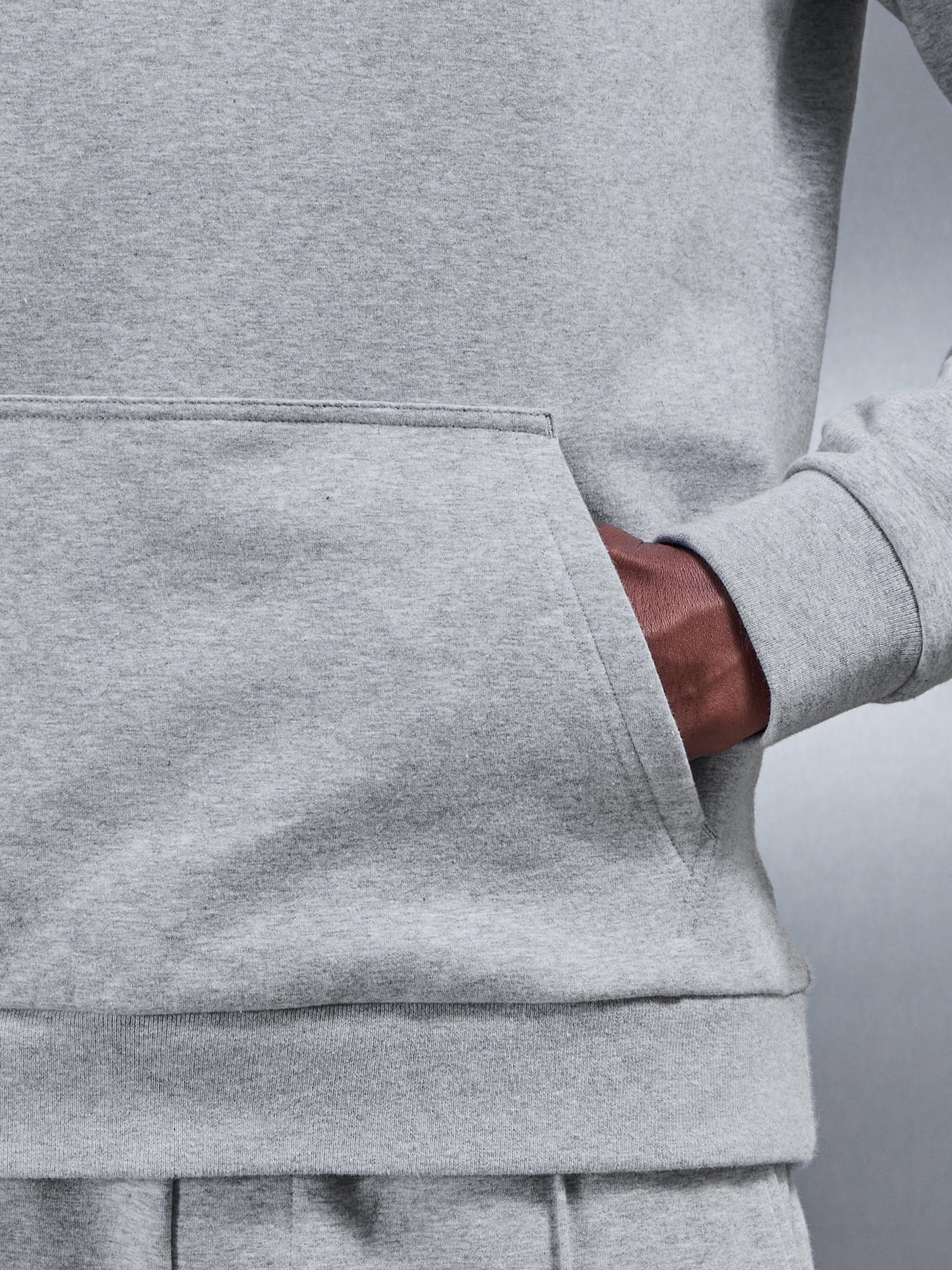 Mens Jersey Hoodie in Marl Grey