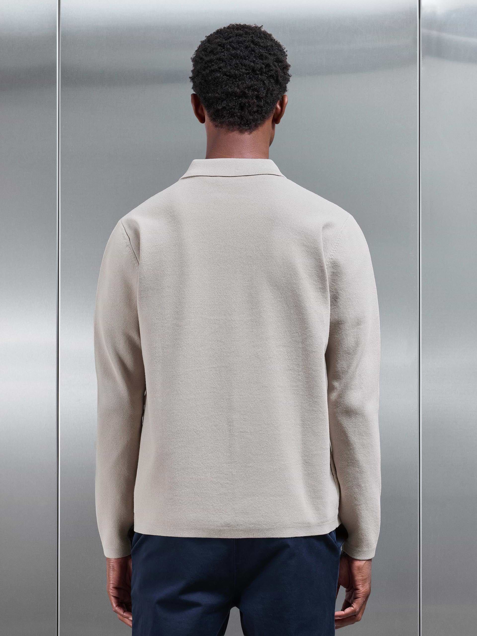 Knitted Overshirt in Stone