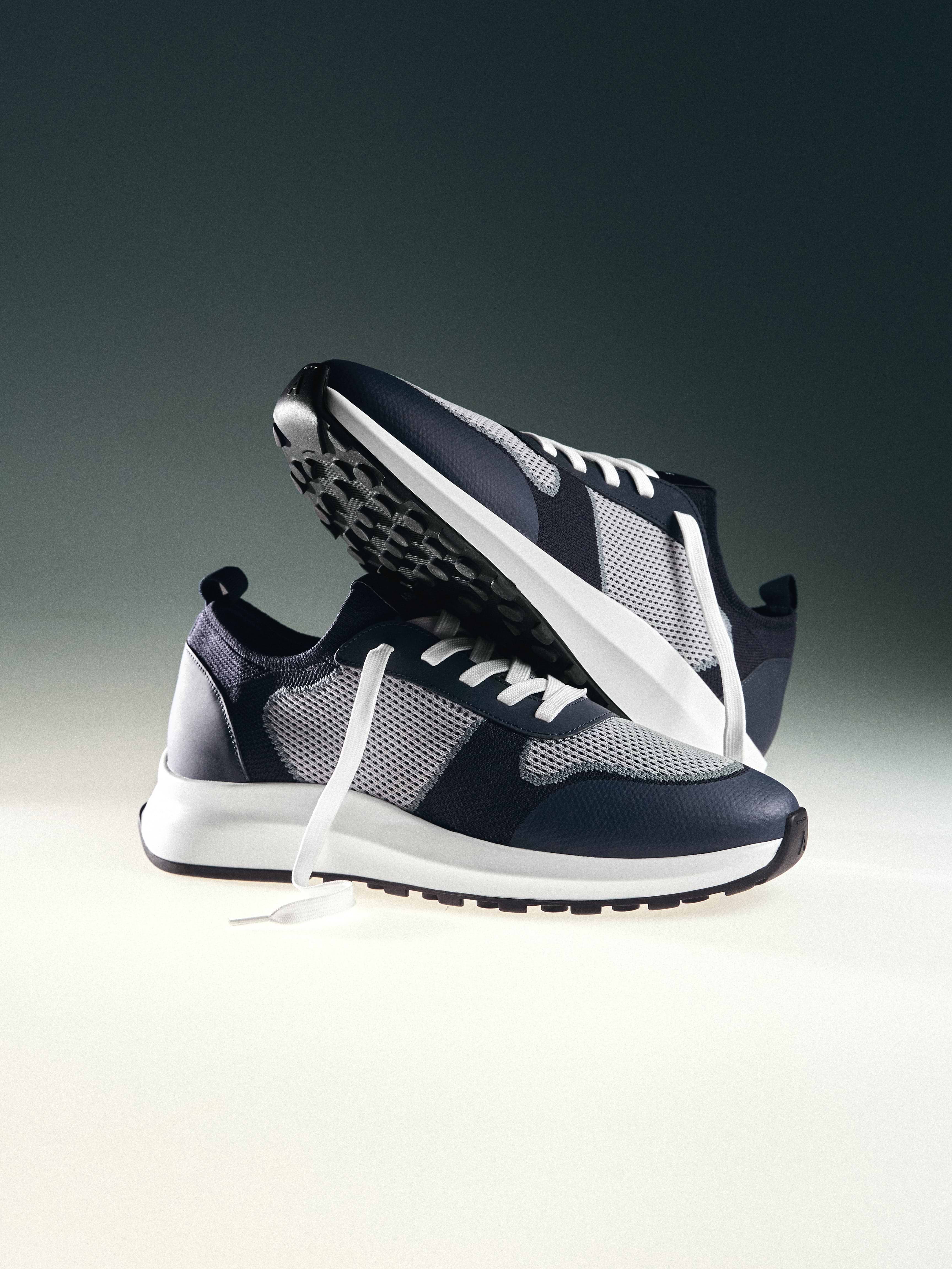 Knitted Runner in Air Force Blue