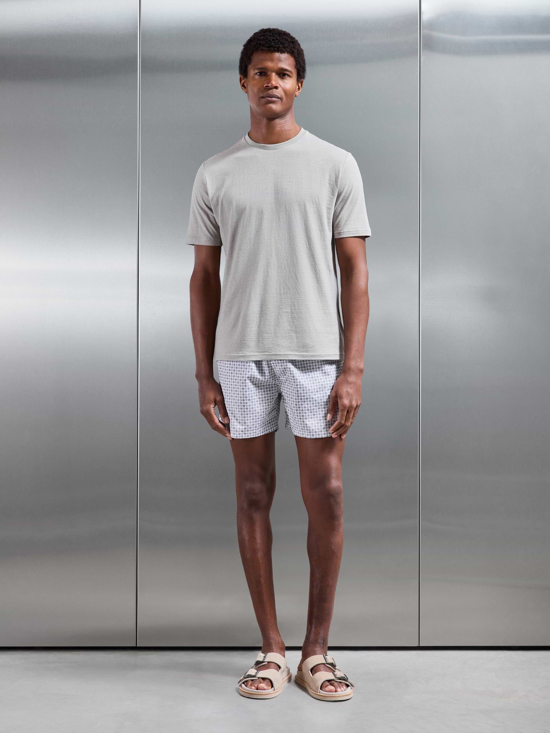 Mens Linen Blend T-Shirt in Stone