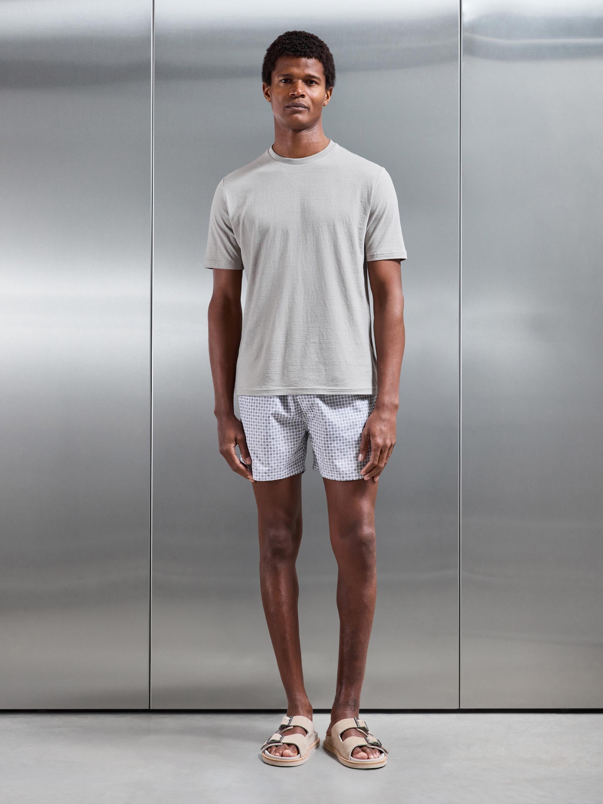 Mens Linen Blend T-Shirt in Stone