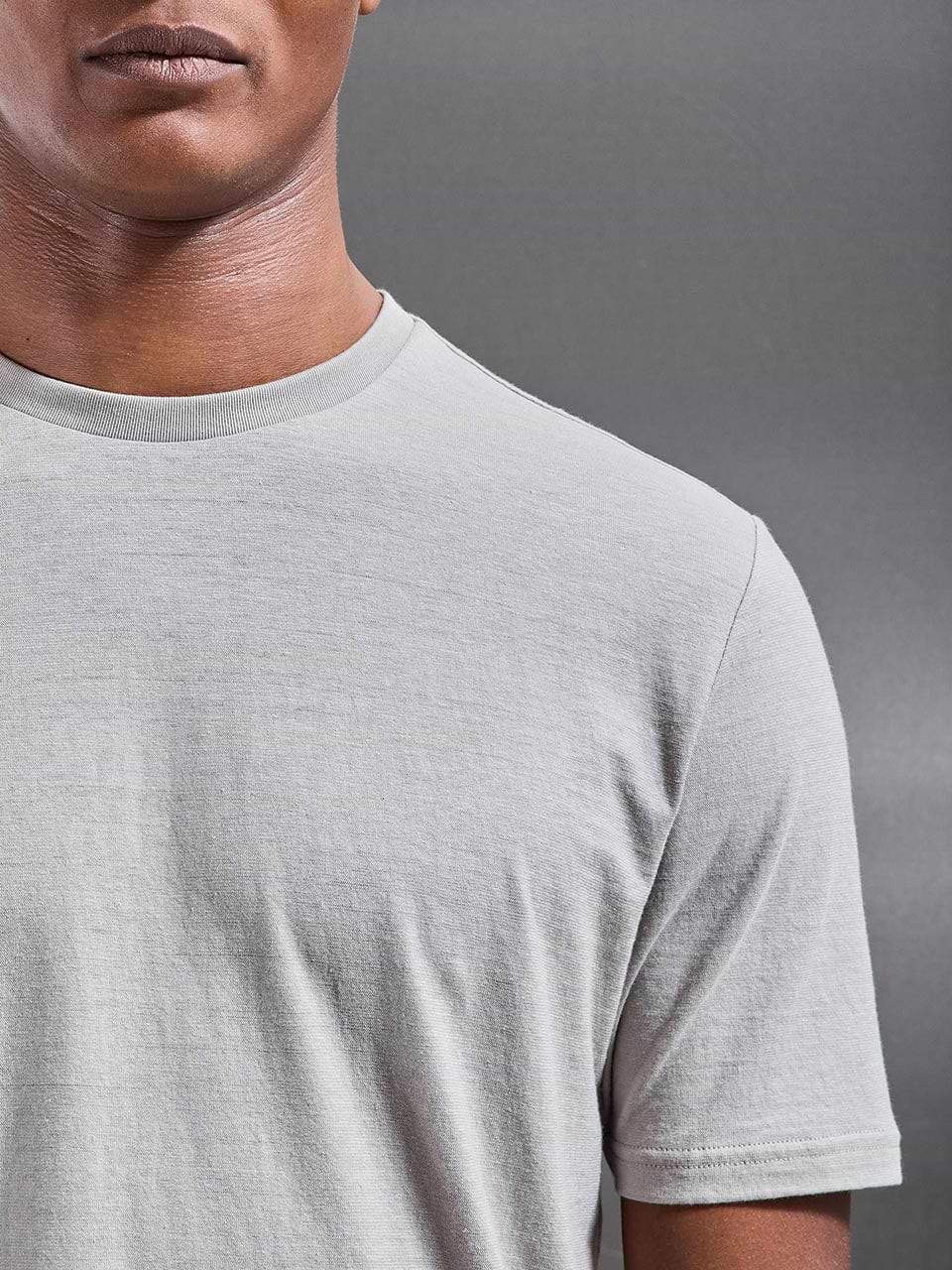 Linen Blend T-Shirt in Stone