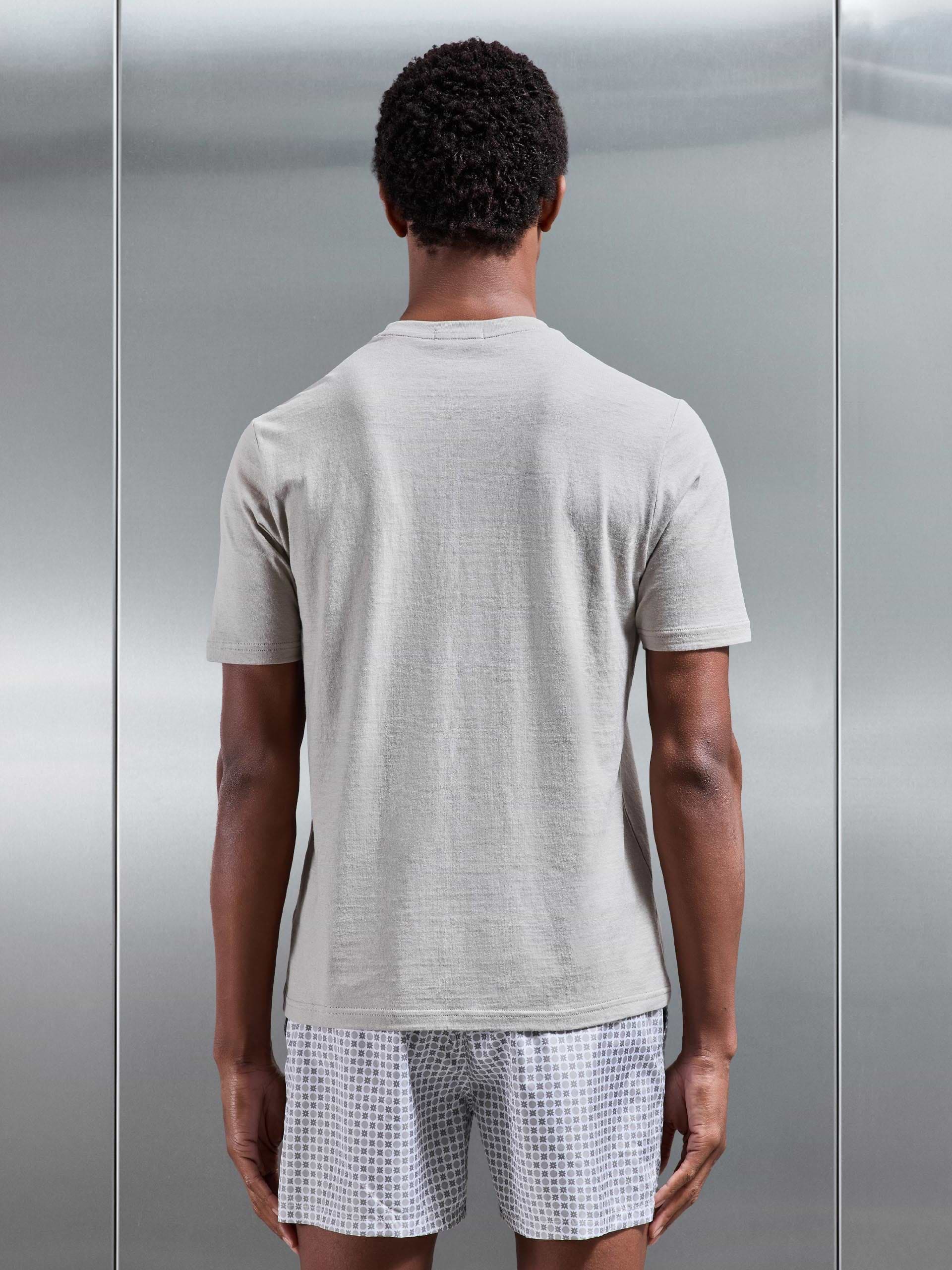 Linen Blend T-Shirt in Stone